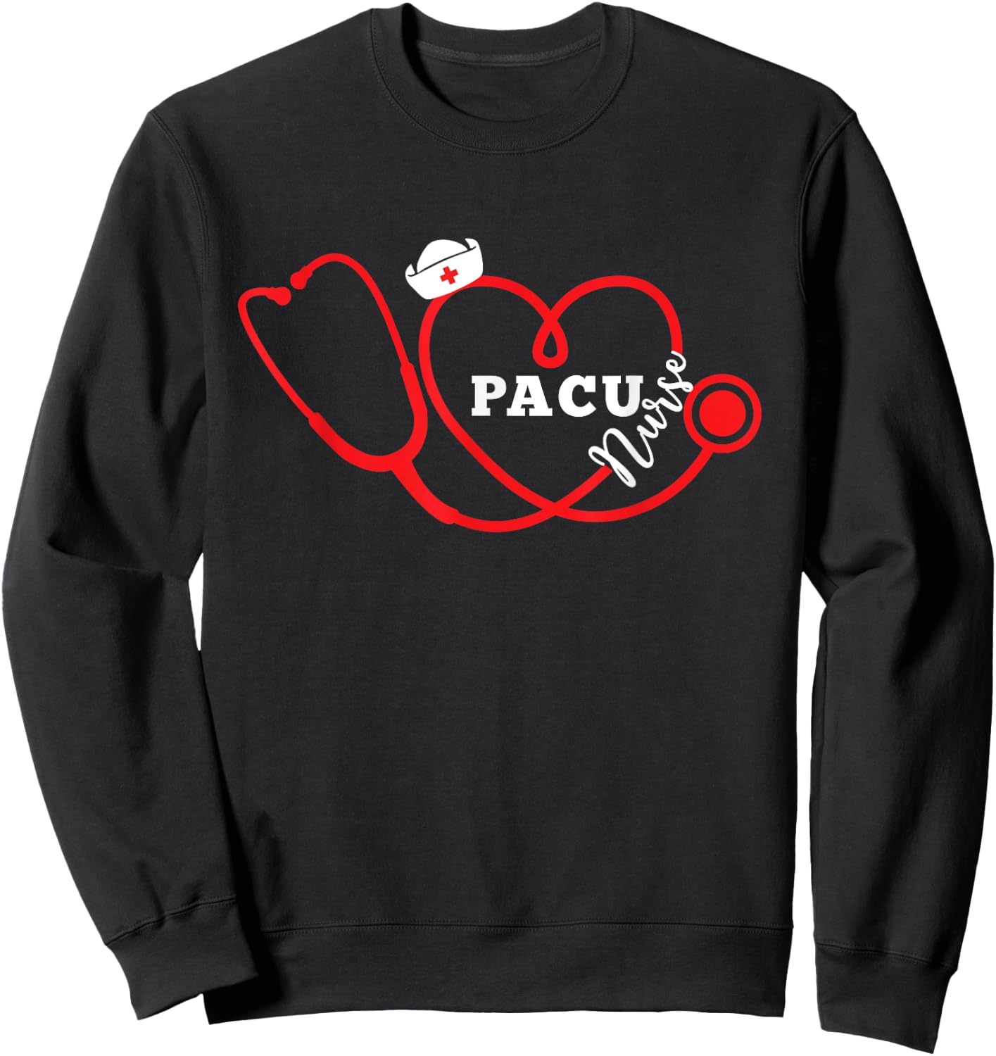 Valentine Heart PACU Nurse T shirt, Women's Day Gift Sweatshirt - Sweatshirt | Black