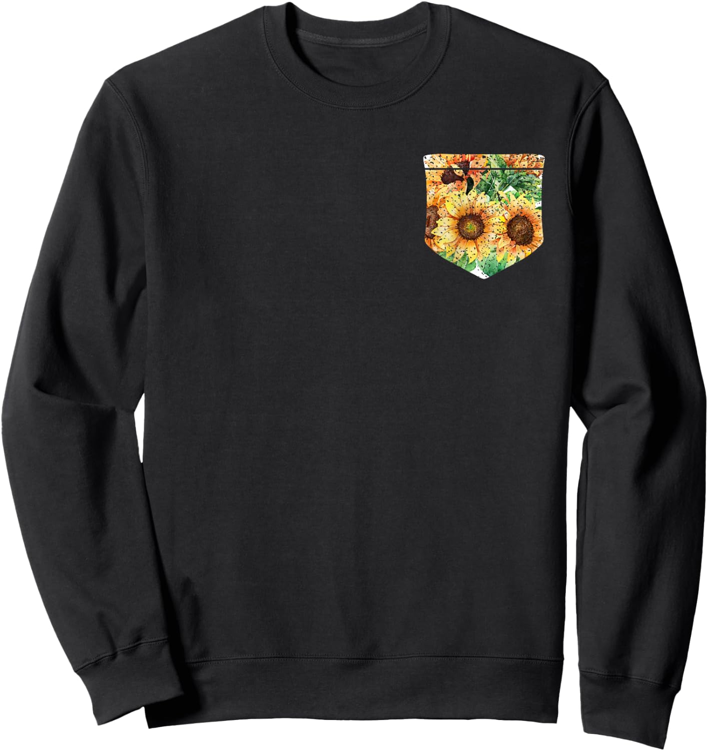 Sunshine Sunflowers Florist Yellow Flowers Pocket Sunflower Men Women Girls Kids Sweatshirt - Sweatshirt | Black