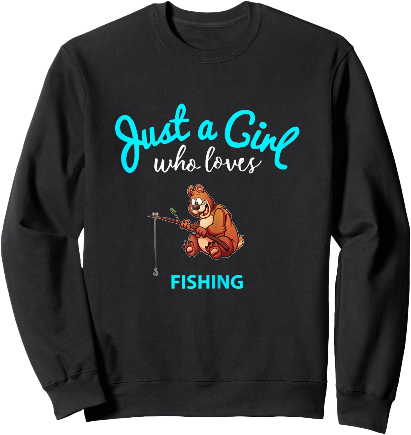 Fishing Jersey for Girls | Children's Fishing Sweatshirt - Sweatshirt | Black