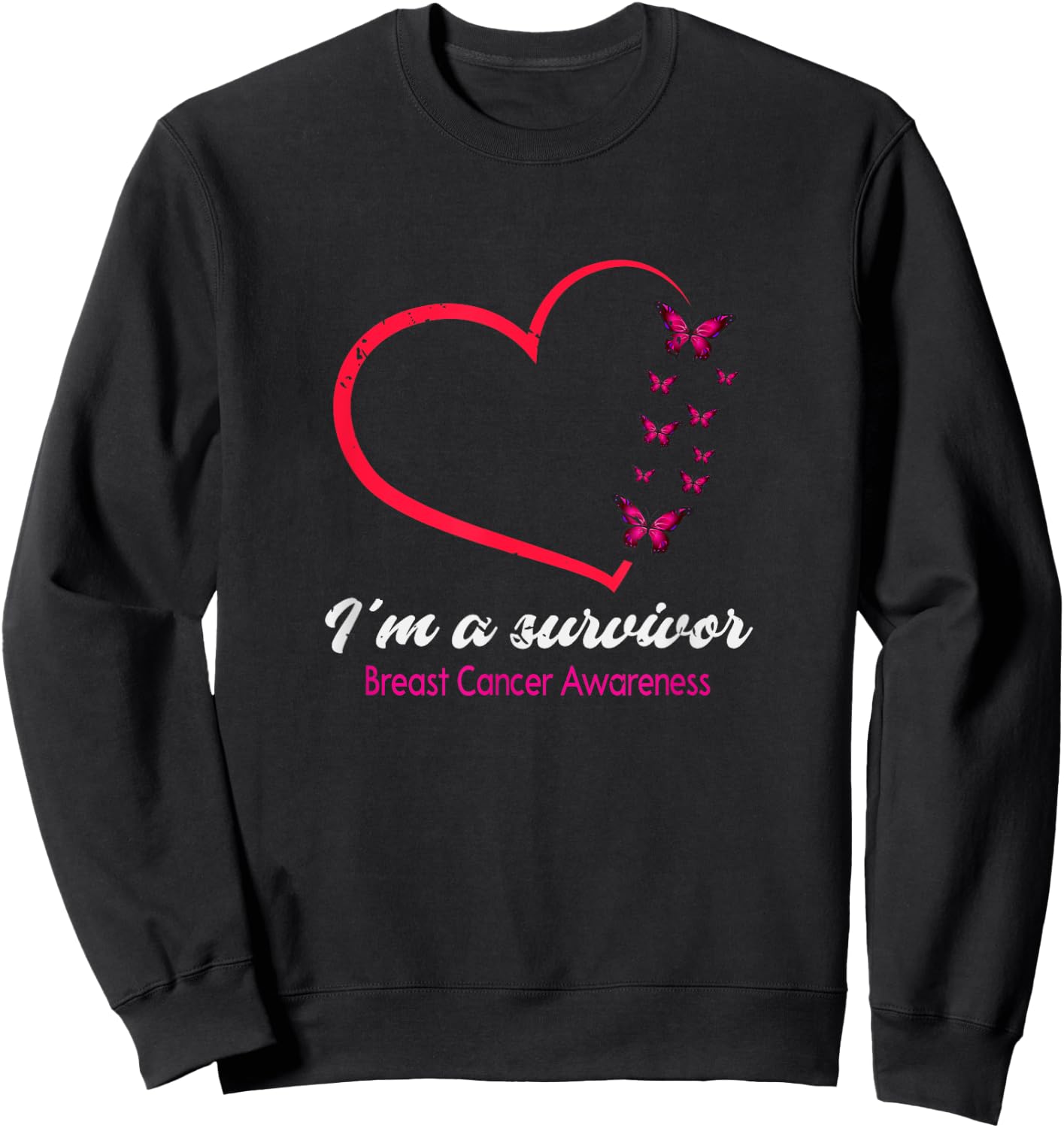Im A Survivor Breast Cancer Awareness Sweatshirt - Sweatshirt | Black