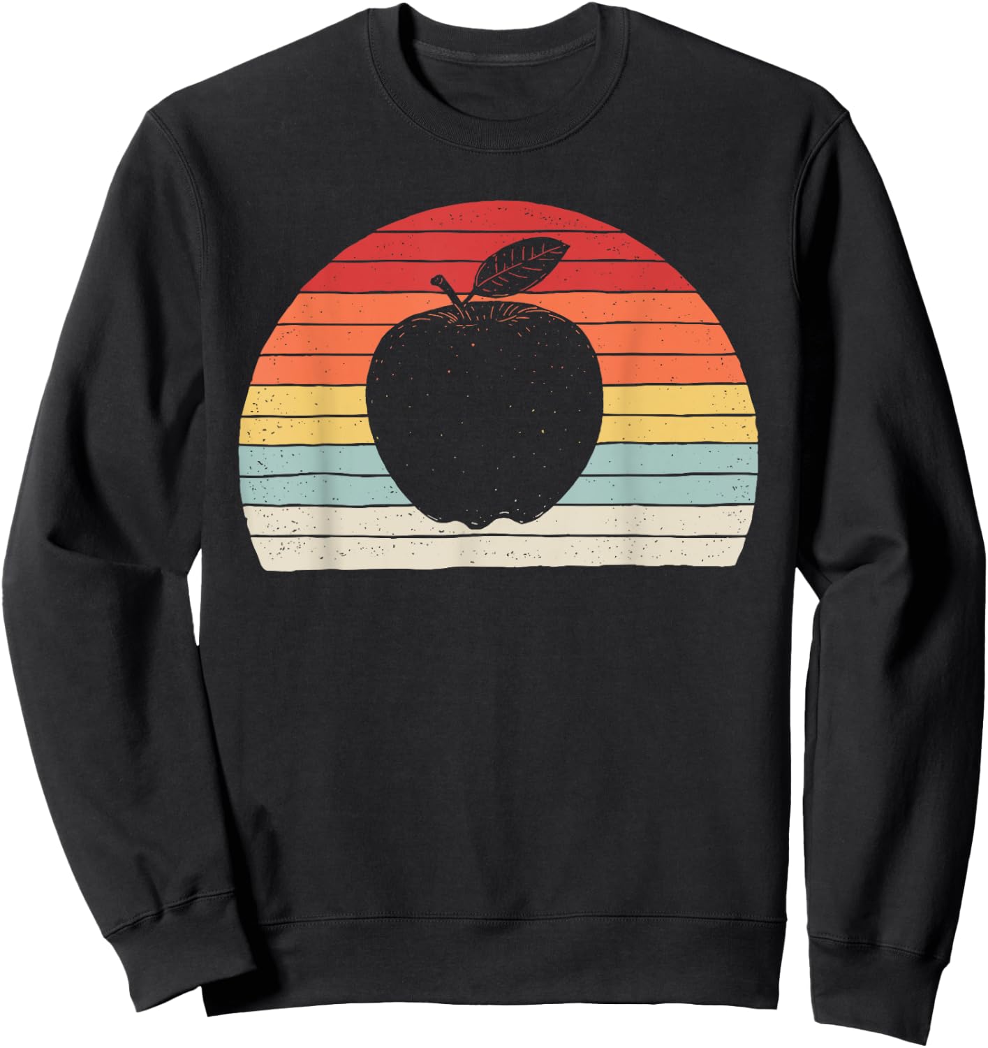 Vintage Retro Apple Fruit Sweatshirt - Sweatshirt | Black
