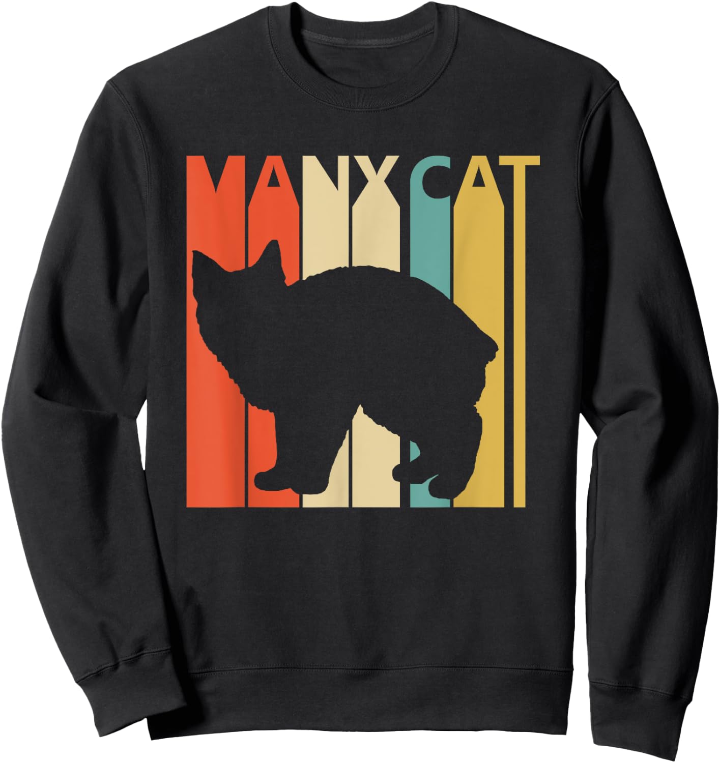 Vintage Manx Cat Cat Sweatshirt - Sweatshirt | Black