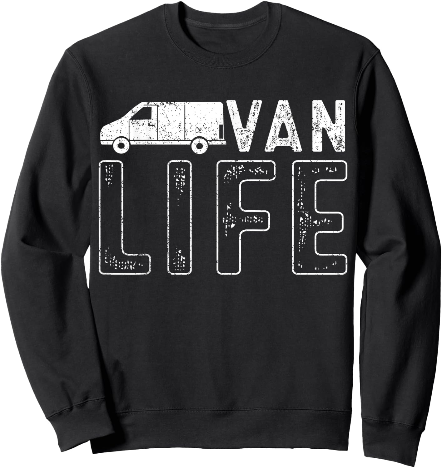 Vanning Vanlife Van Life Sweatshirt - Sweatshirt | Black