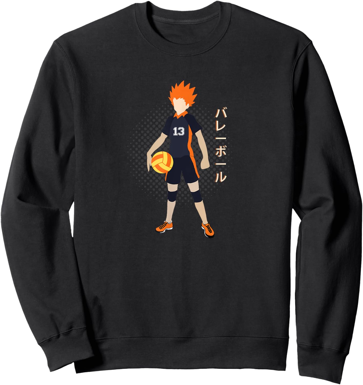 Anime merch Japanese Number 13 Anime Volleyball Sweatshirt - Sweatshirt | Black