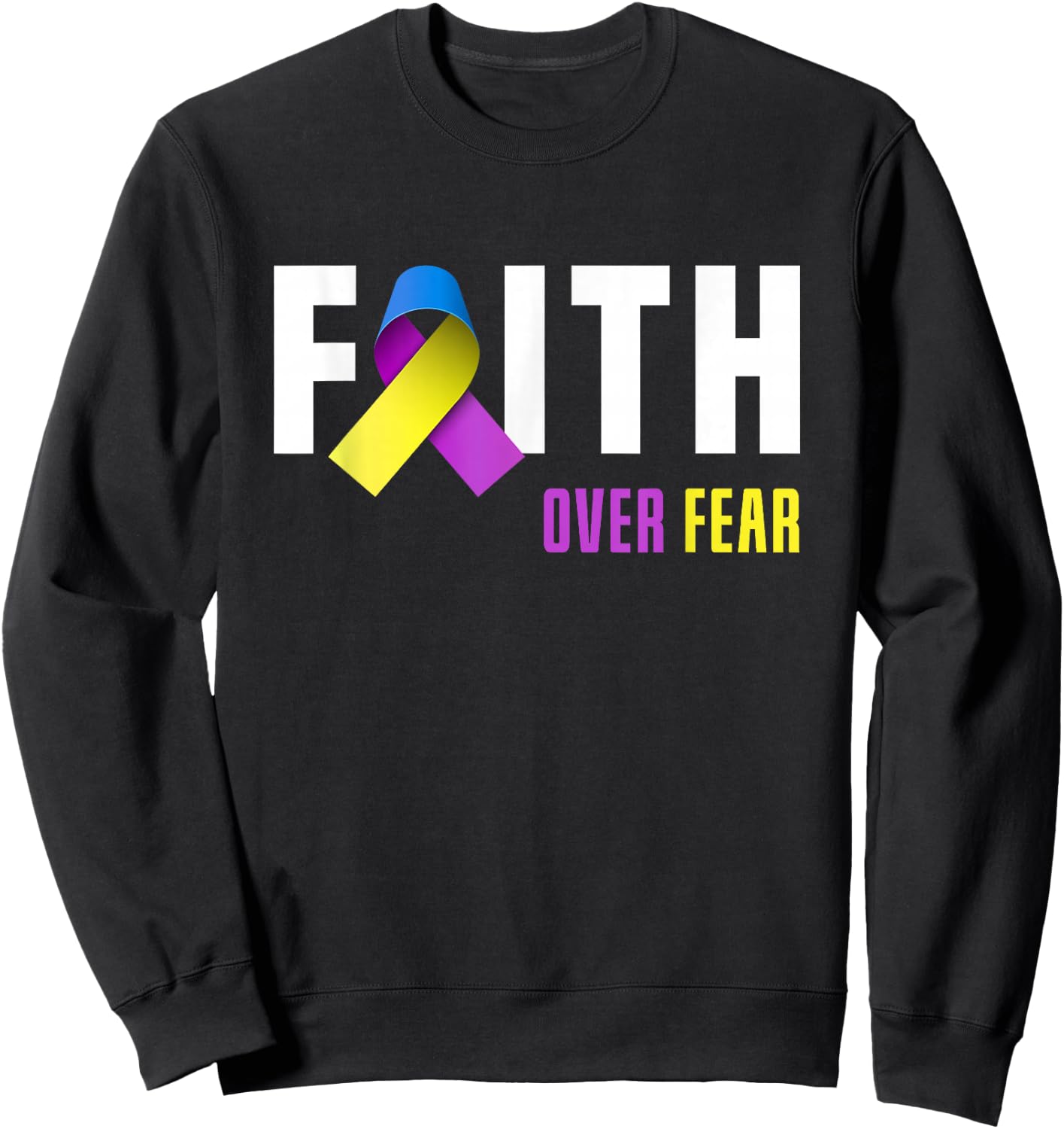 Bladder Cancer Warrior Faith God Bladder Cancer Awareness Sweatshirt - Sweatshirt | Black
