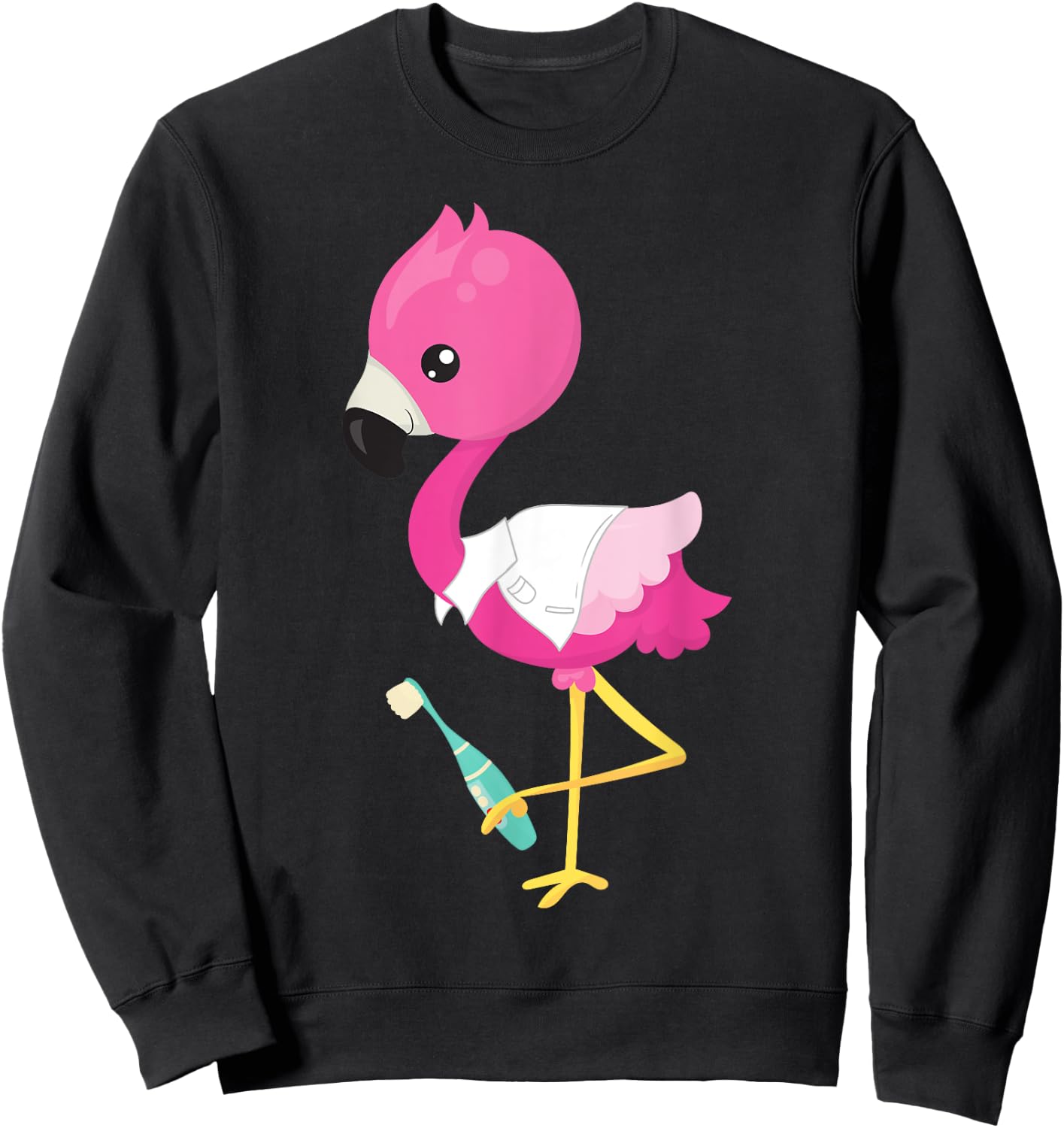 Pink Flamingo Doctor Dental Clinic Surgery Oral Care Dentist Sweatshirt - Sweatshirt | Black