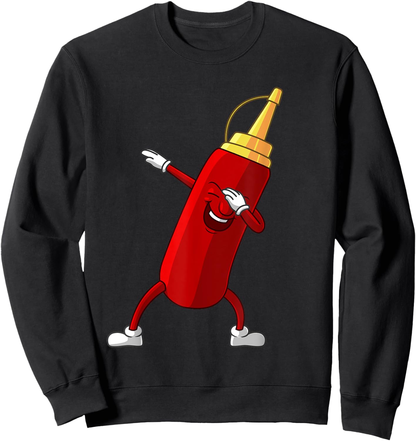 Funny Dabbing Ketchup Lover Gift Kids Boy Cute Condiment Sweatshirt - Sweatshirt | Black