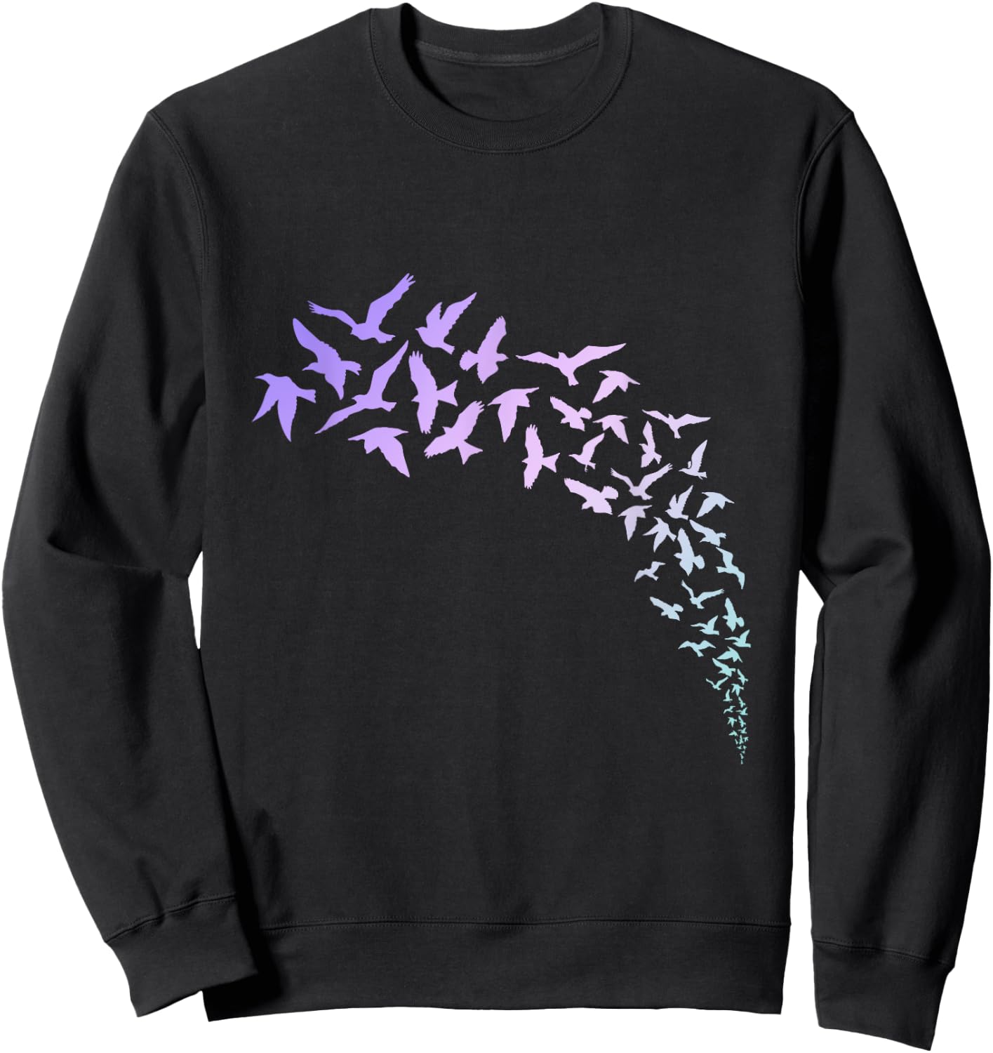 Flying Flock of Birds Artistic Sweatshirt - Sweatshirt | Black