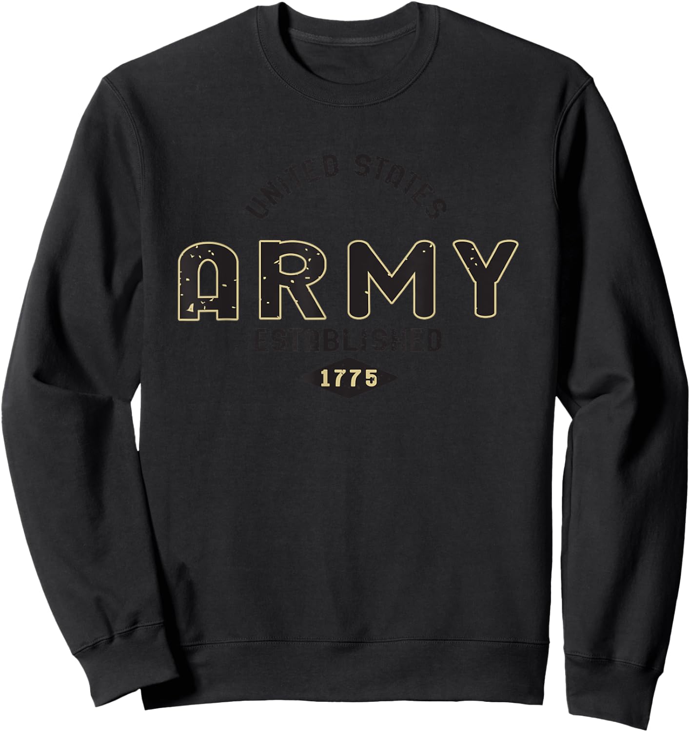 United States Army Military Green Arched Officially Licensed Sweatshirt - Sweatshirt | Black