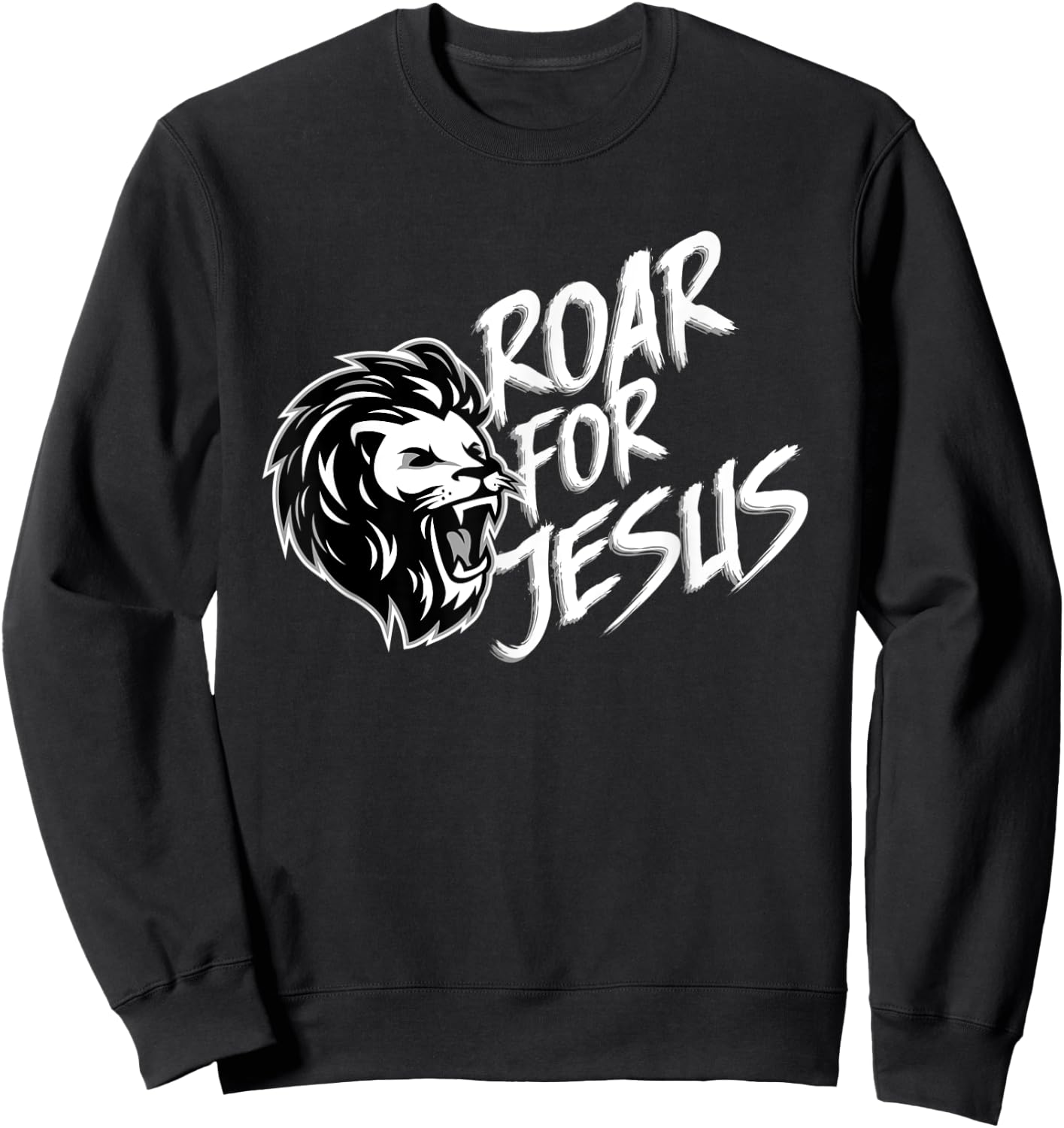 Roar For Jesus Funny Lion VBS Christian Gift Men Women Kids Sweatshirt - Sweatshirt | Black