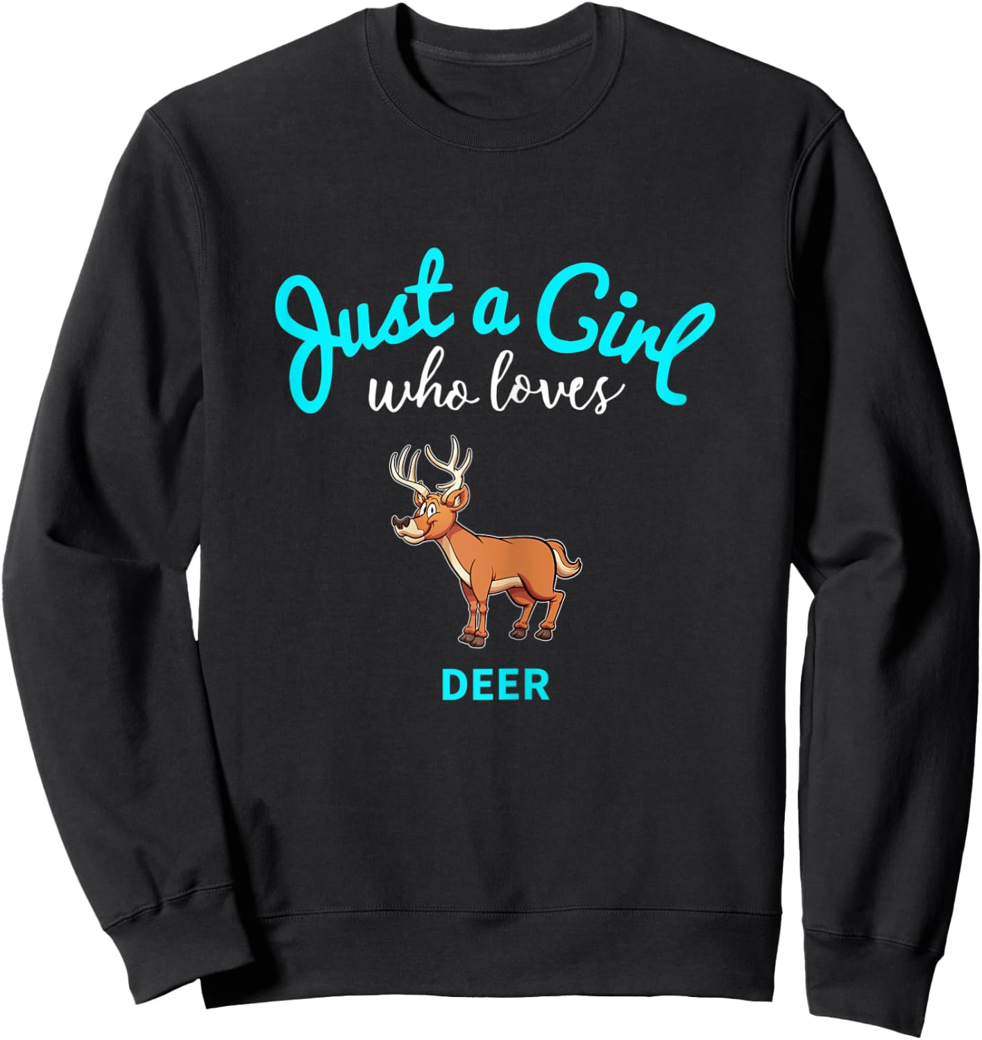 Deer Shirt for Girls | Kids Deer Sweatshirt - Sweatshirt | Black