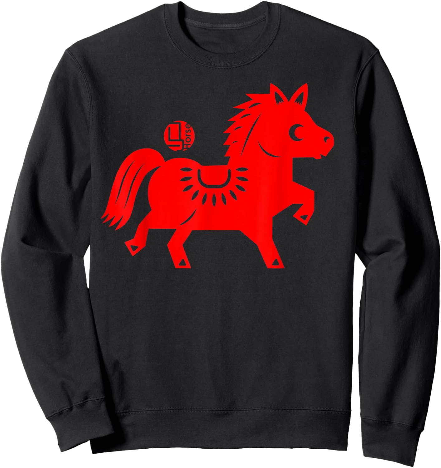 Year of The Horse Chinese Zodiac Lunar New Year Graphic Gift Sweatshirt - Sweatshirt | Black
