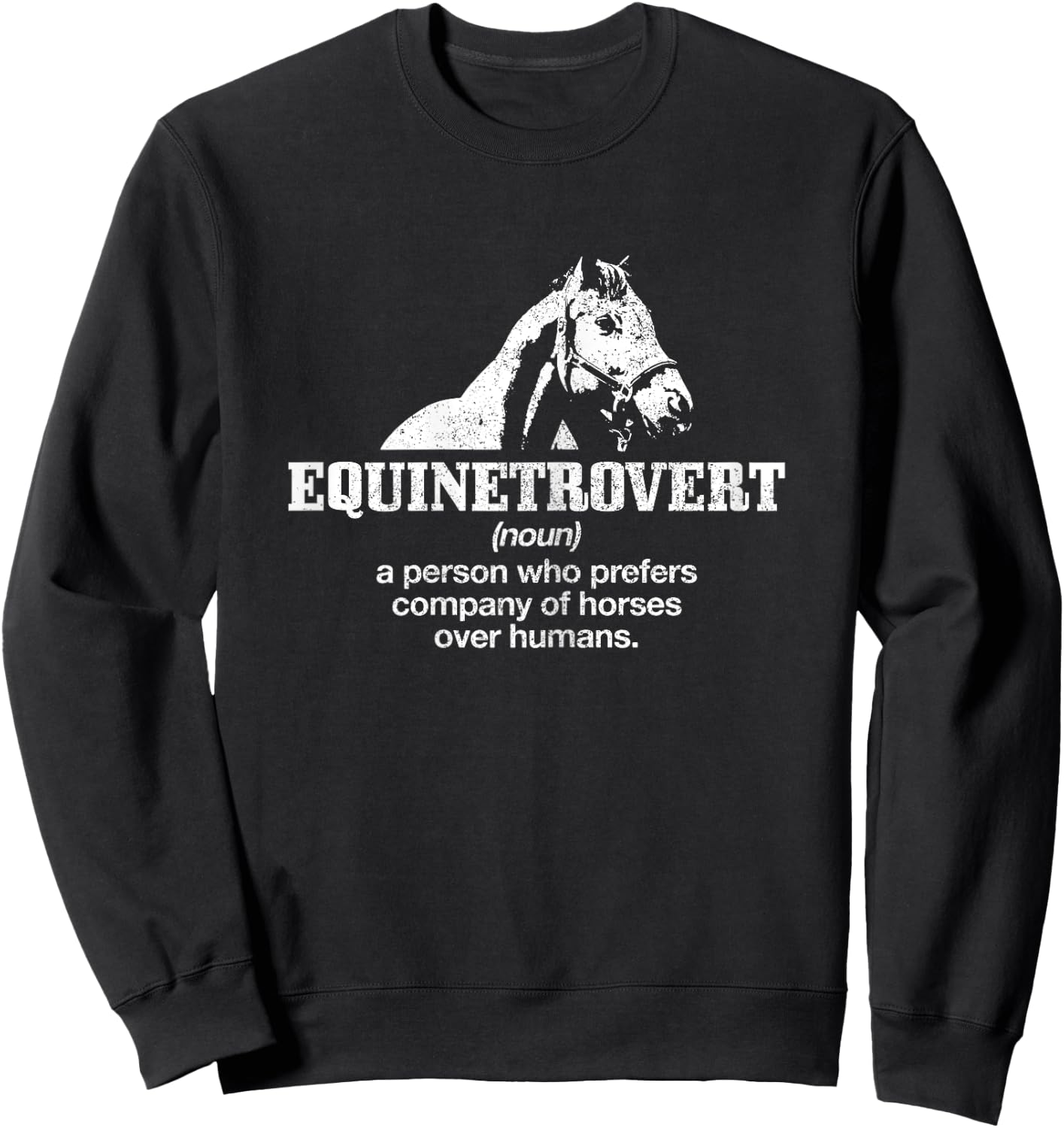 Equinetrovert Definition Funny Horse Riding Horse Girl Gift Sweatshirt - Sweatshirt | Black