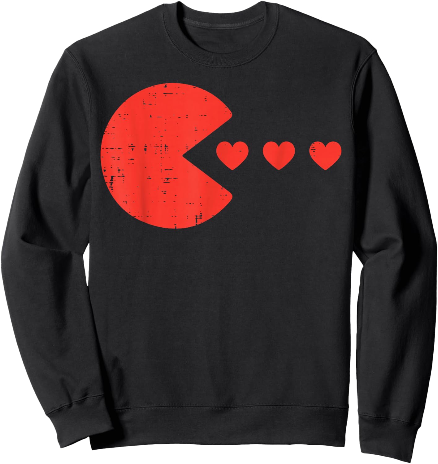 Valentines Day Gamer Eating Hearts Men Boys Kids Youth Teen Sweatshirt - Sweatshirt | Black