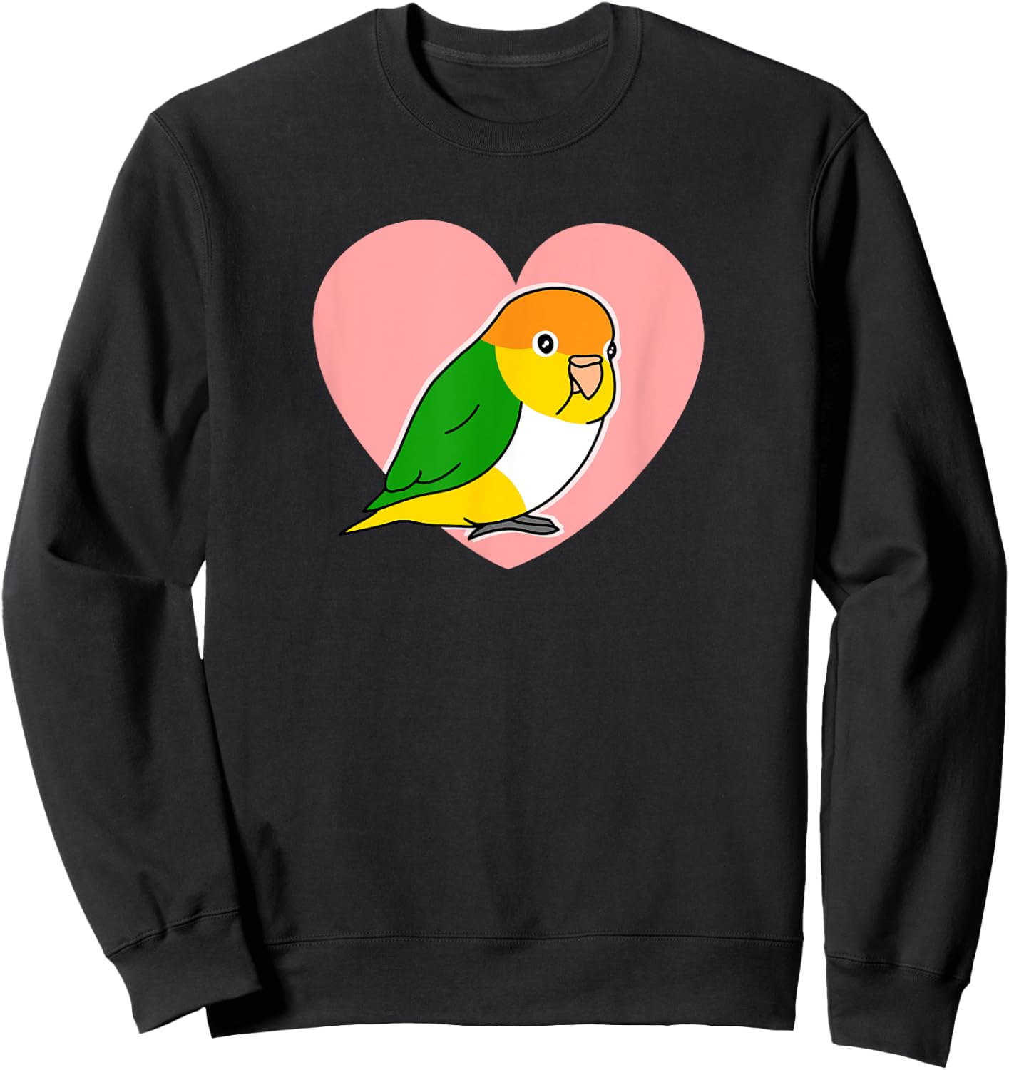 Chubby Rust Cap Parrot Love Heart Parrot Kawaii Birb Sweatshirt - Sweatshirt | Black