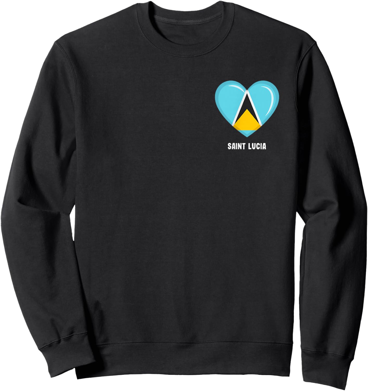 Saint Lucia Flag Shirt | Saint Lucian Sweatshirt - Sweatshirt | Black