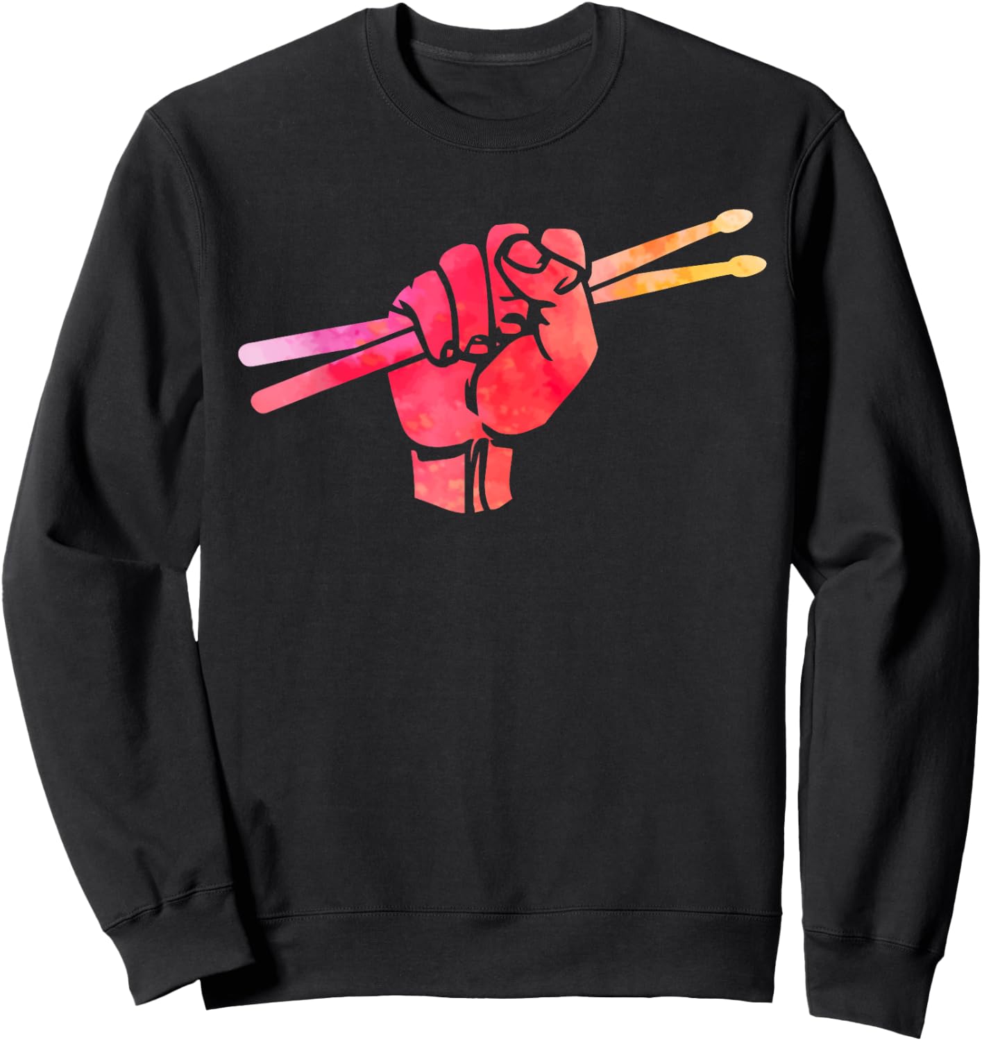 Joyouse Urban Style Black Drumsticks Gift Fist Drum Sweatshirt - Sweatshirt | Black