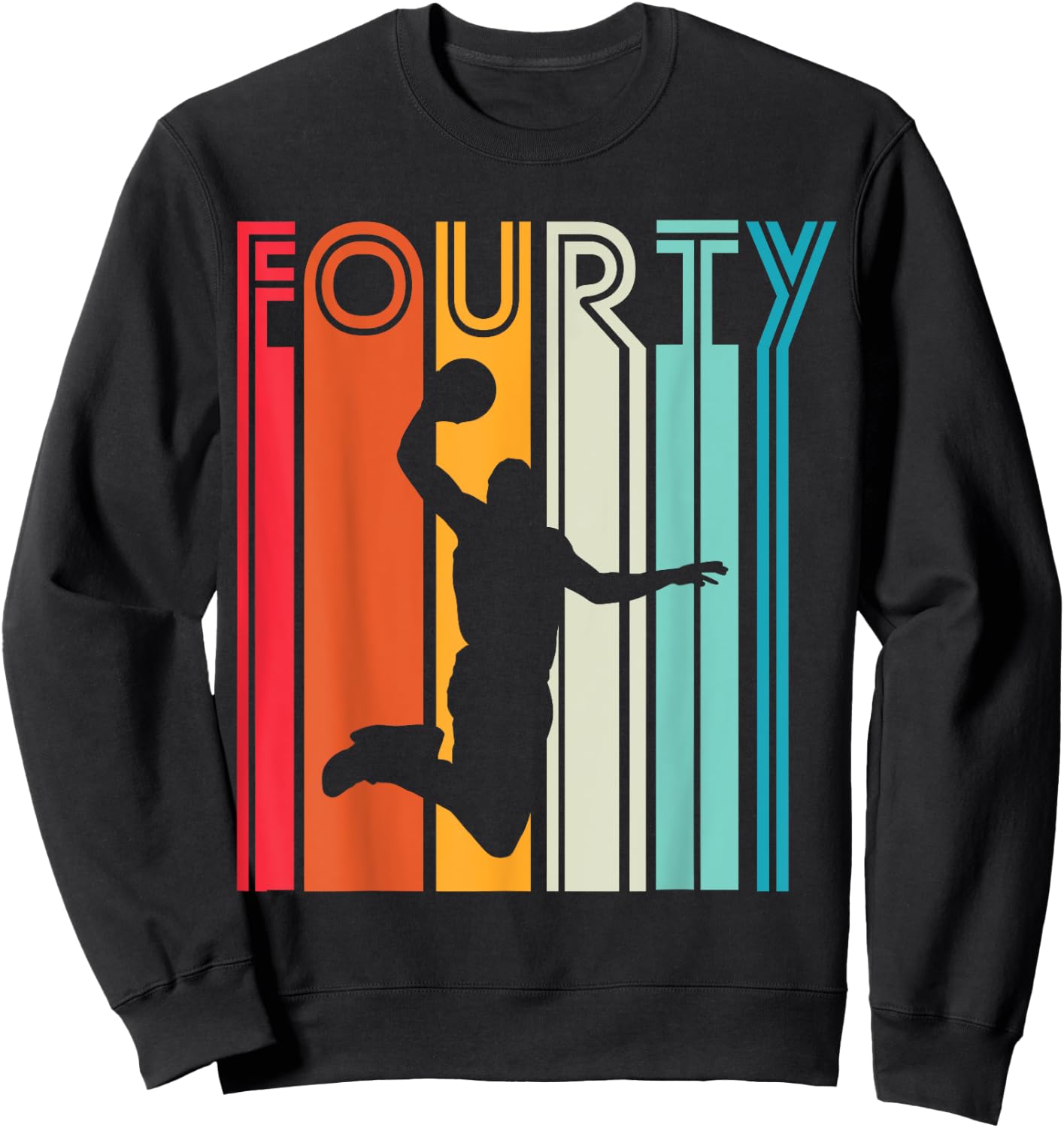 40th Birthday Basketball Lover Gift 40 Years Old Retro Sweatshirt - Sweatshirt | Black