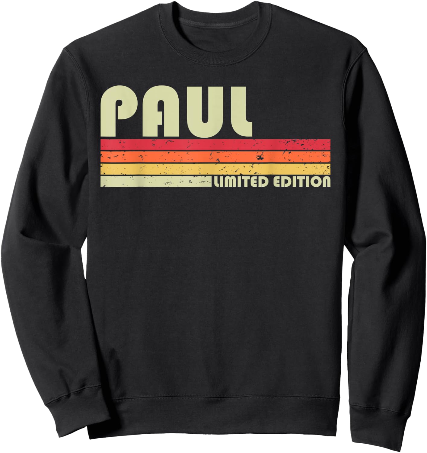 PAUL Surname Funny Retro Vintage 80s 90s Birthday Reunion Sweatshirt - Sweatshirt | Black