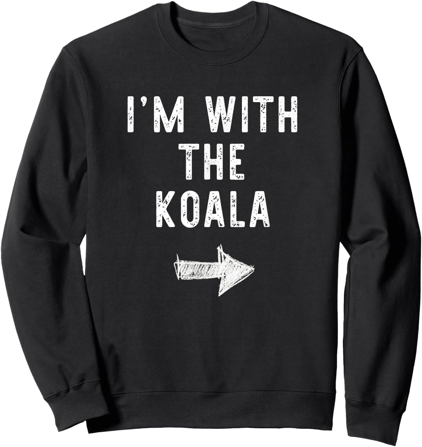 I'm With The Koala Costume Halloween Matching Couple Sweatshirt - Sweatshirt | Black