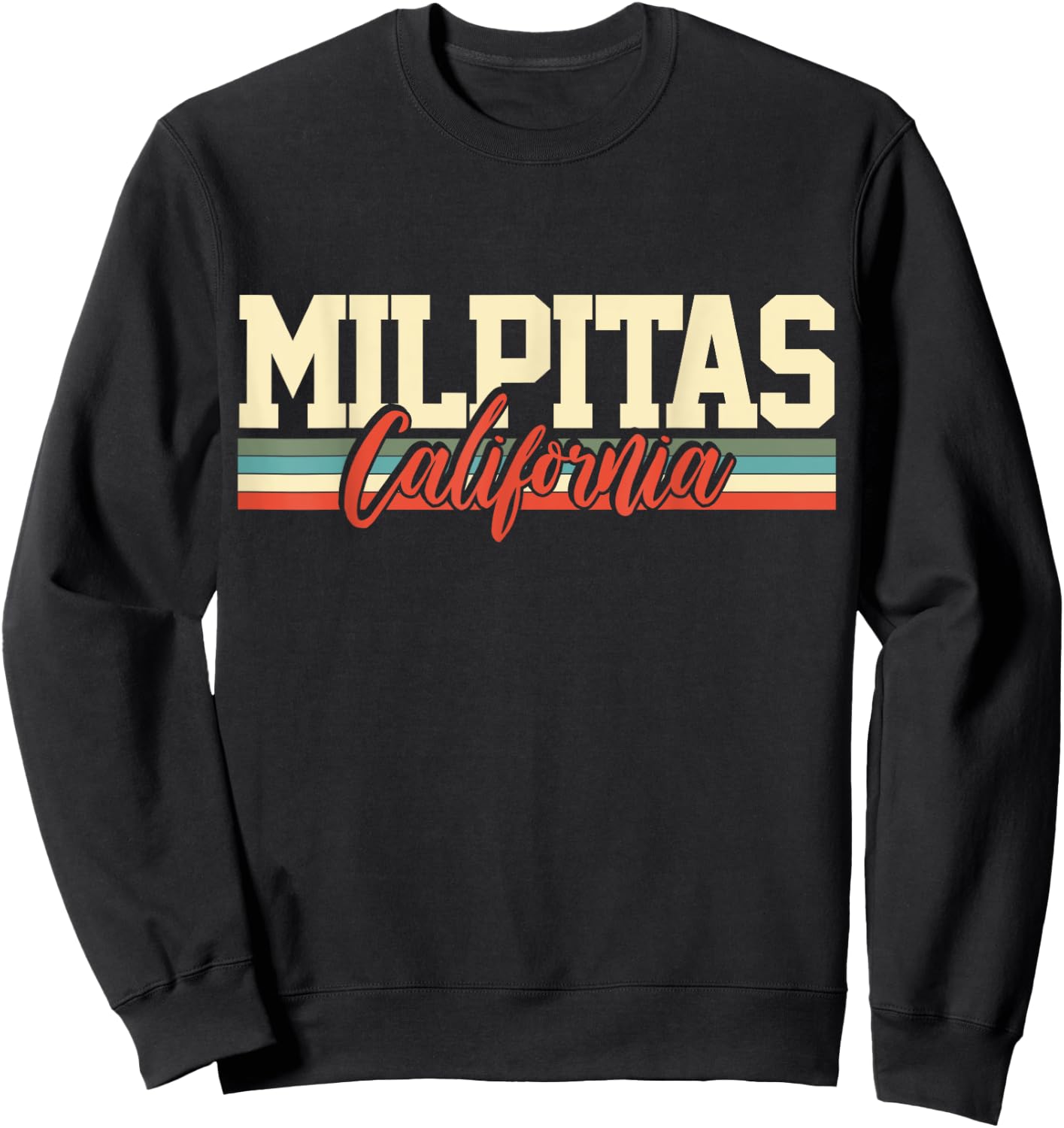 Milpitas California Retro Sweatshirt - Sweatshirt | Black