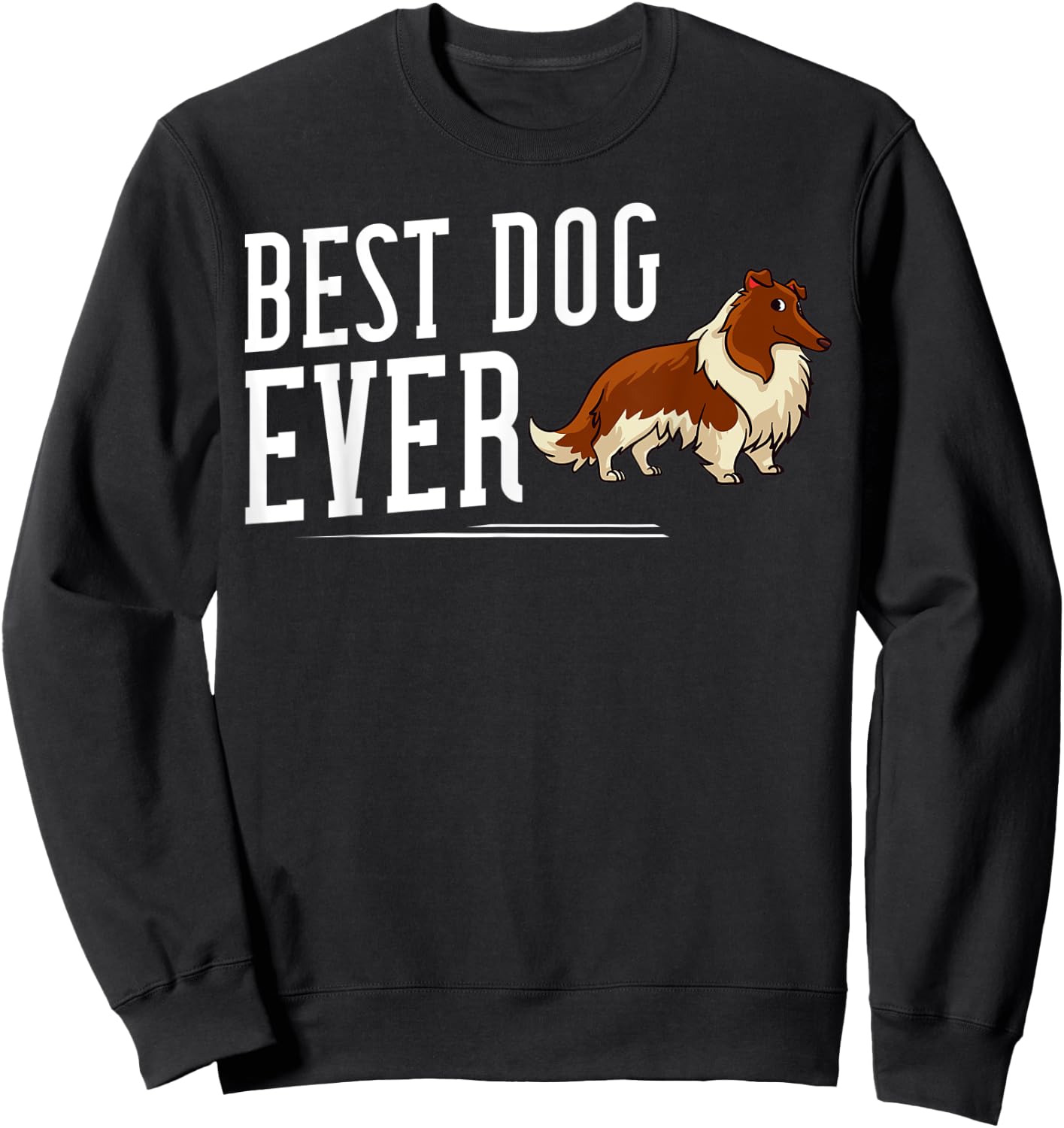Rough Collie Dog Puppies Owner Lover Men Women Kids Sweatshirt - Sweatshirt | Black
