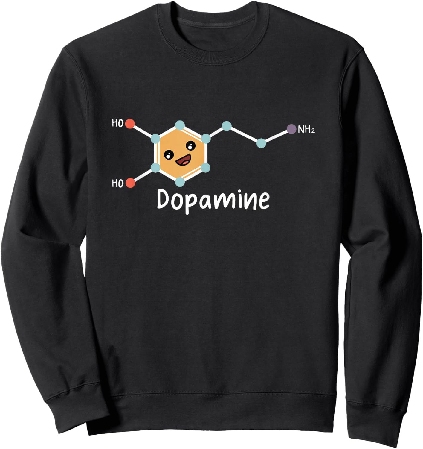 Funny ADHD Cute Dopamine Chemical Structure Neurodiverse Sweatshirt - Sweatshirt | Black