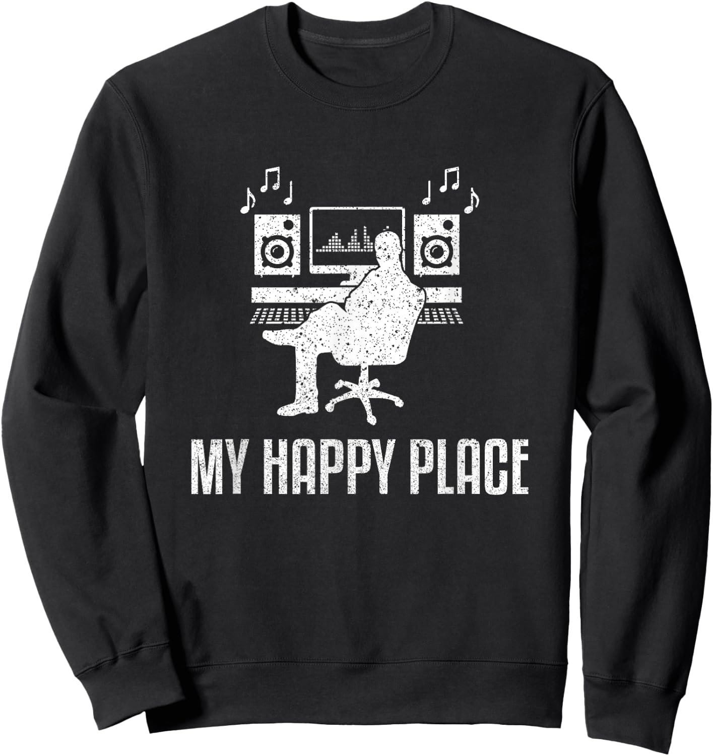 Funny Audio Engineer - Music Producer My Happy Place Sweatshirt - Sweatshirt | Black