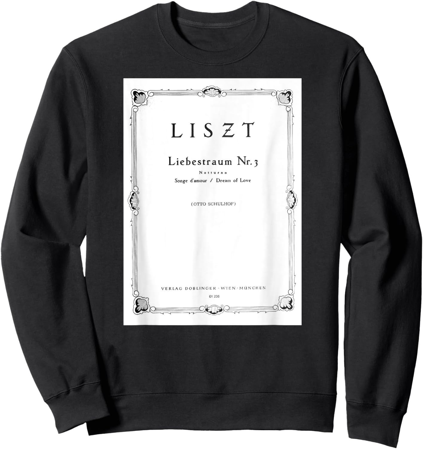 Franz Liszt Dream of Love Vintage Book Cover Sweatshirt - Sweatshirt | Black