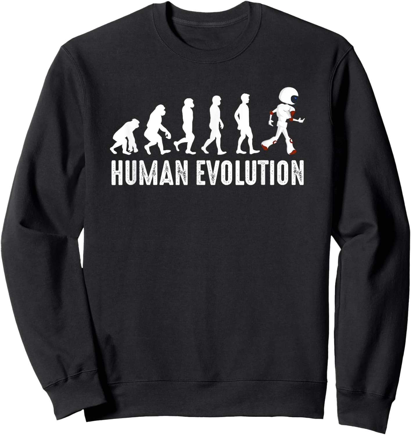 Vintage Human Evolution To Robots Modern Technology Robotics Sweatshirt - Sweatshirt | Black