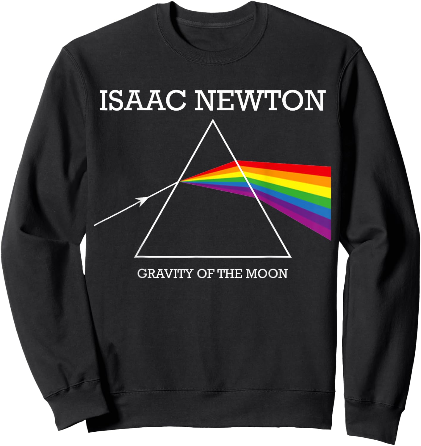 Nerdy Isaac Newton Prism Gravity of the Moon Rock Music Geek Sweatshirt - Sweatshirt | Black