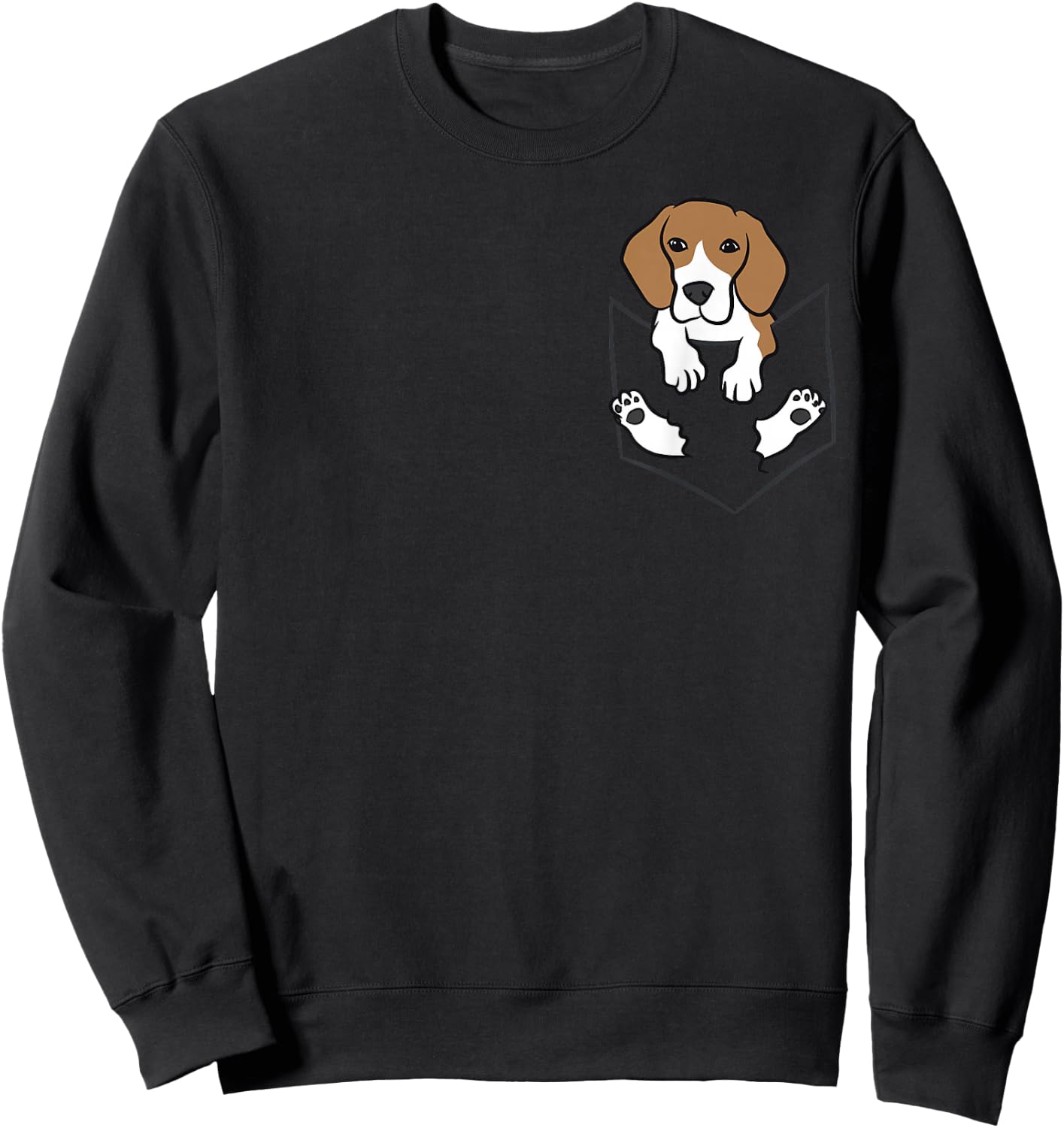 Beagle Dog in The Pocket Cute Pocket Beagle Small Sweatshirt - Sweatshirt | Black