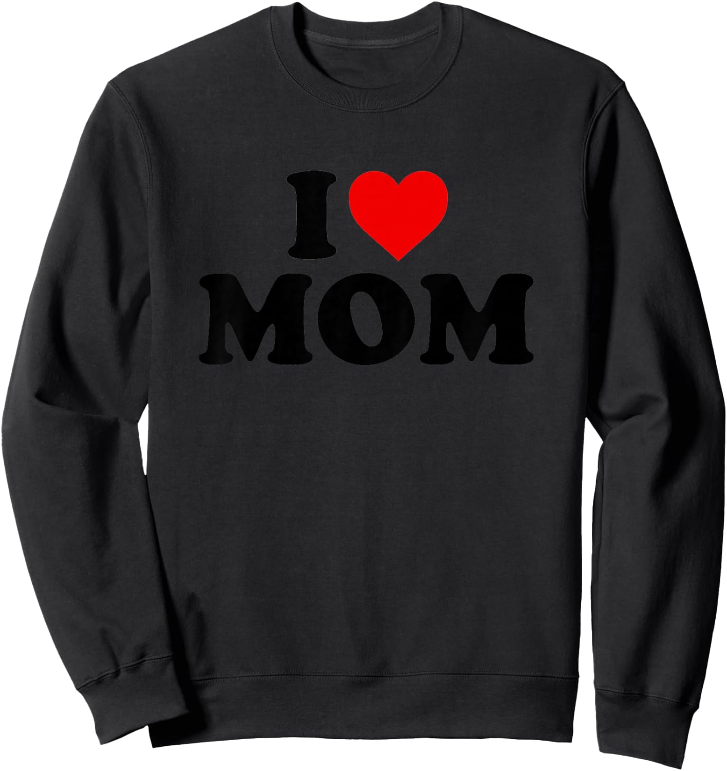 Kids I Love Mom Shirt For Boy Girl Toddler Children Youth Sweatshirt - Sweatshirt | Black