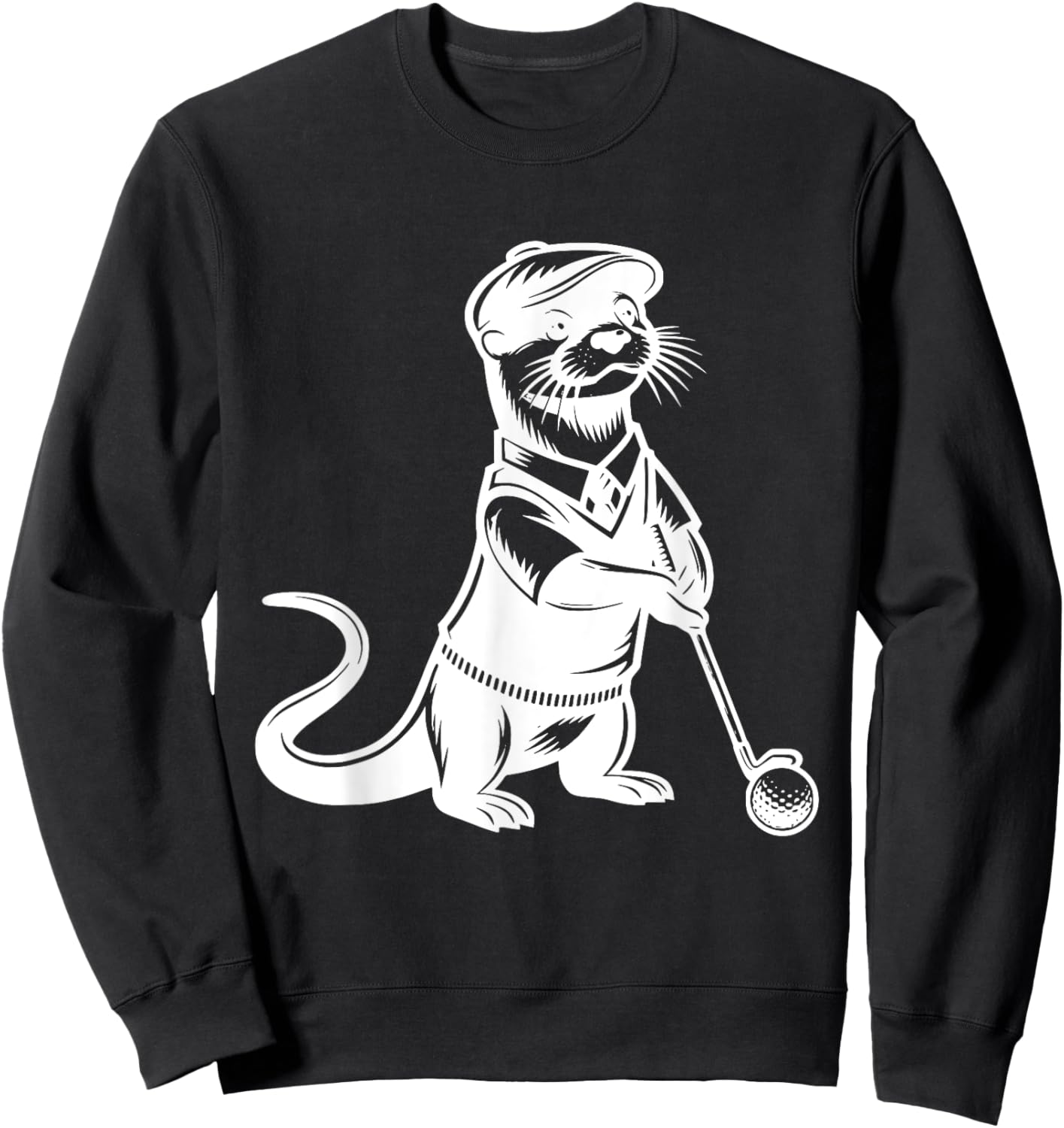 Otter Golf Funny Golfer Golfing Sports Sweatshirt - Sweatshirt | Black