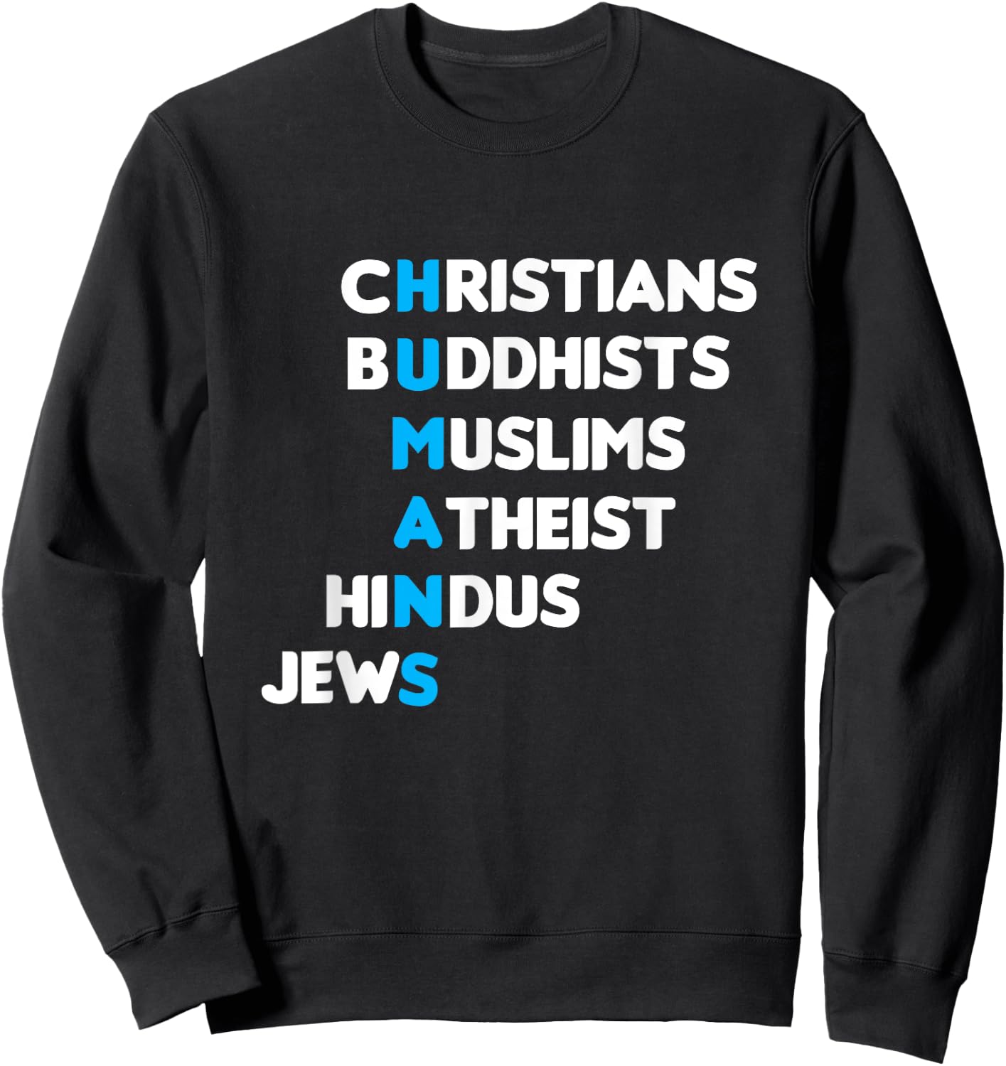 Christ Buddhist Muslim Muslim Hindu Human Faith Gift Sweatshirt - Sweatshirt | Black
