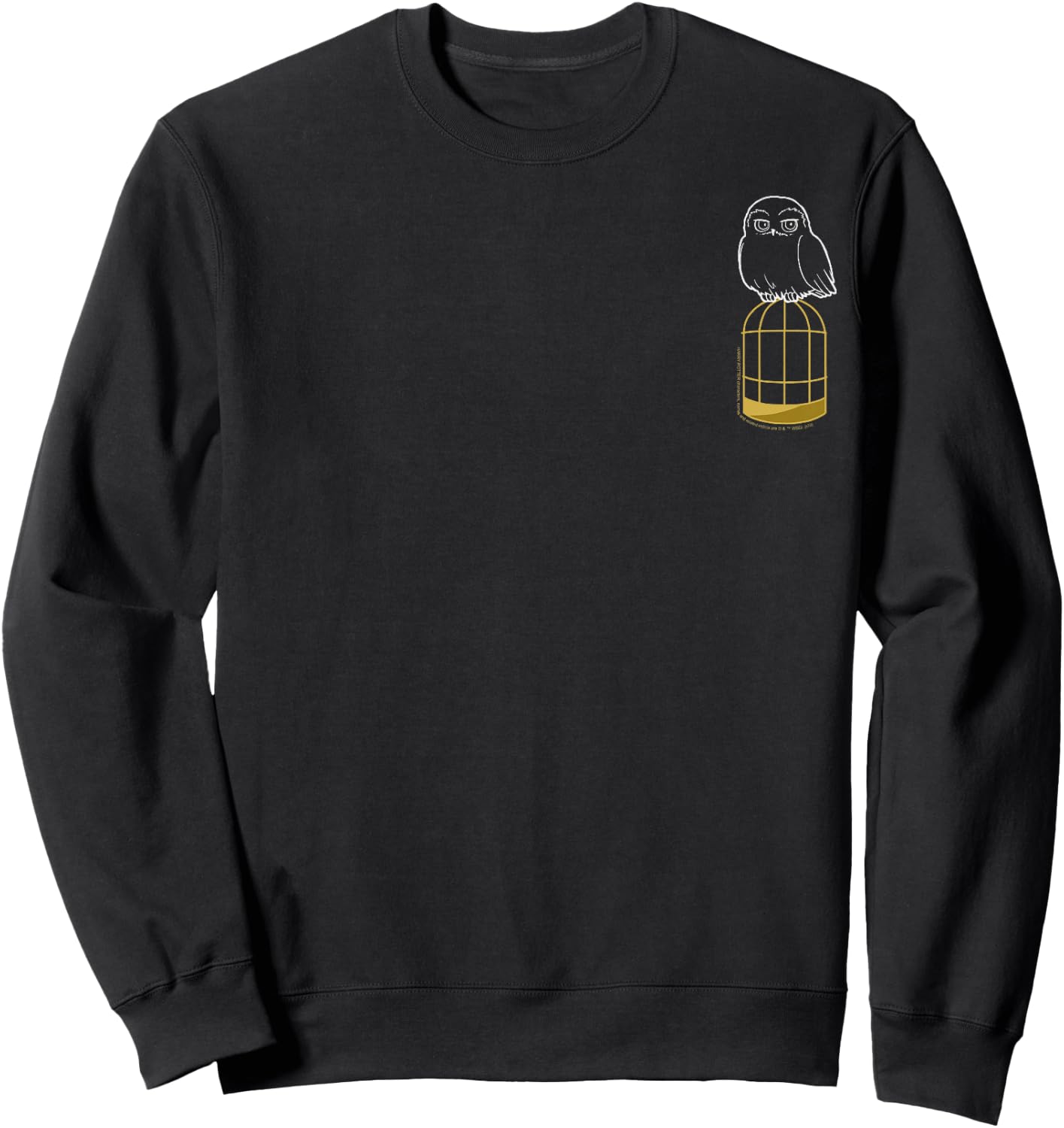 Harry Potter Hedwig Cage Left Chest Outline Sweatshirt - Sweatshirt | Black