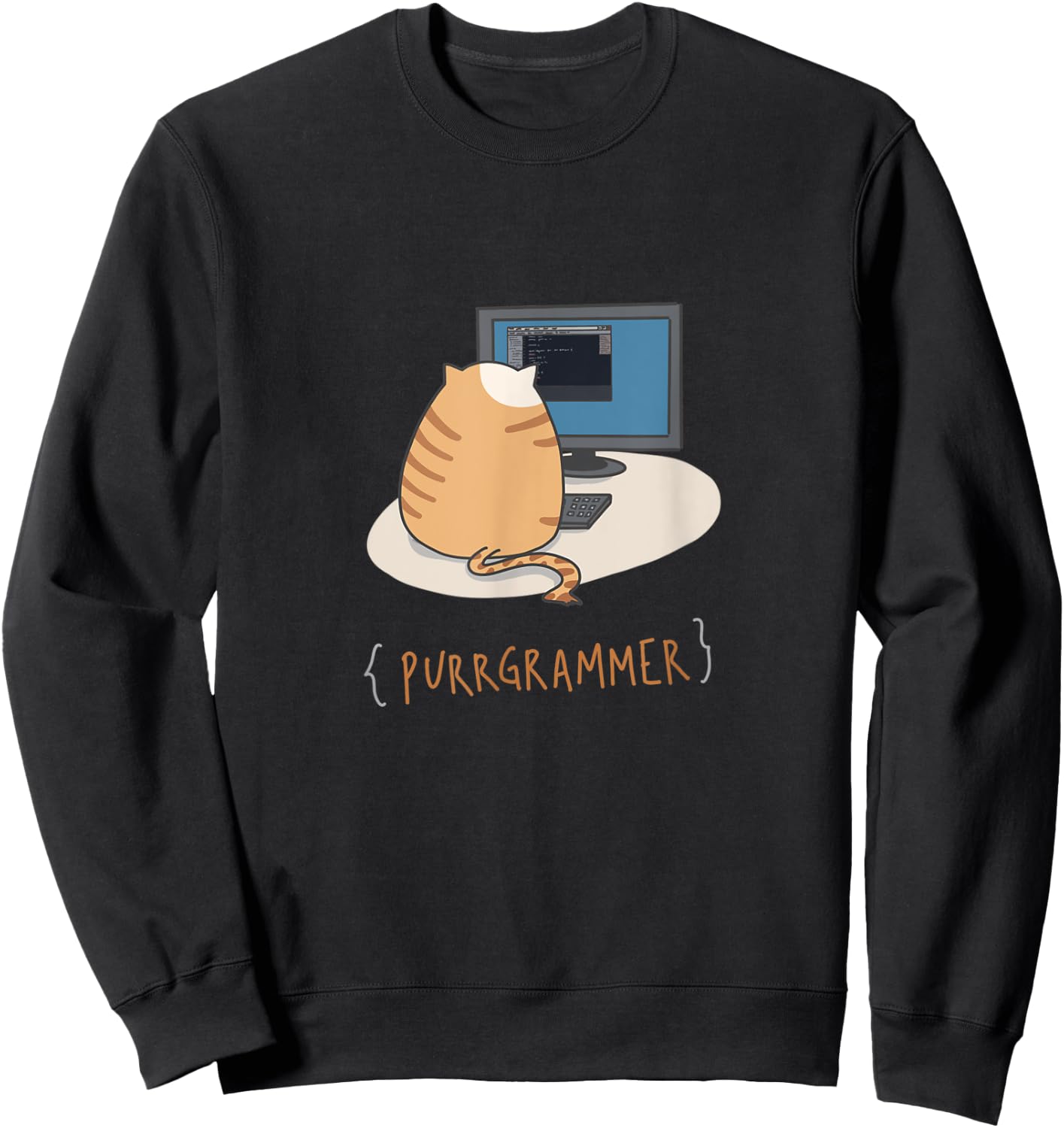 Purrgrammer - Cute Cat Coder Sweatshirt - Sweatshirt | Black