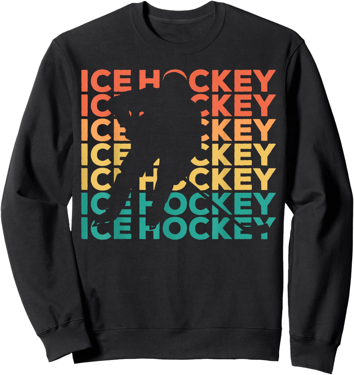 Retro Vintage Ice Hockey Gift Ice Hockey Players Sweatshirt - Sweatshirt | Black