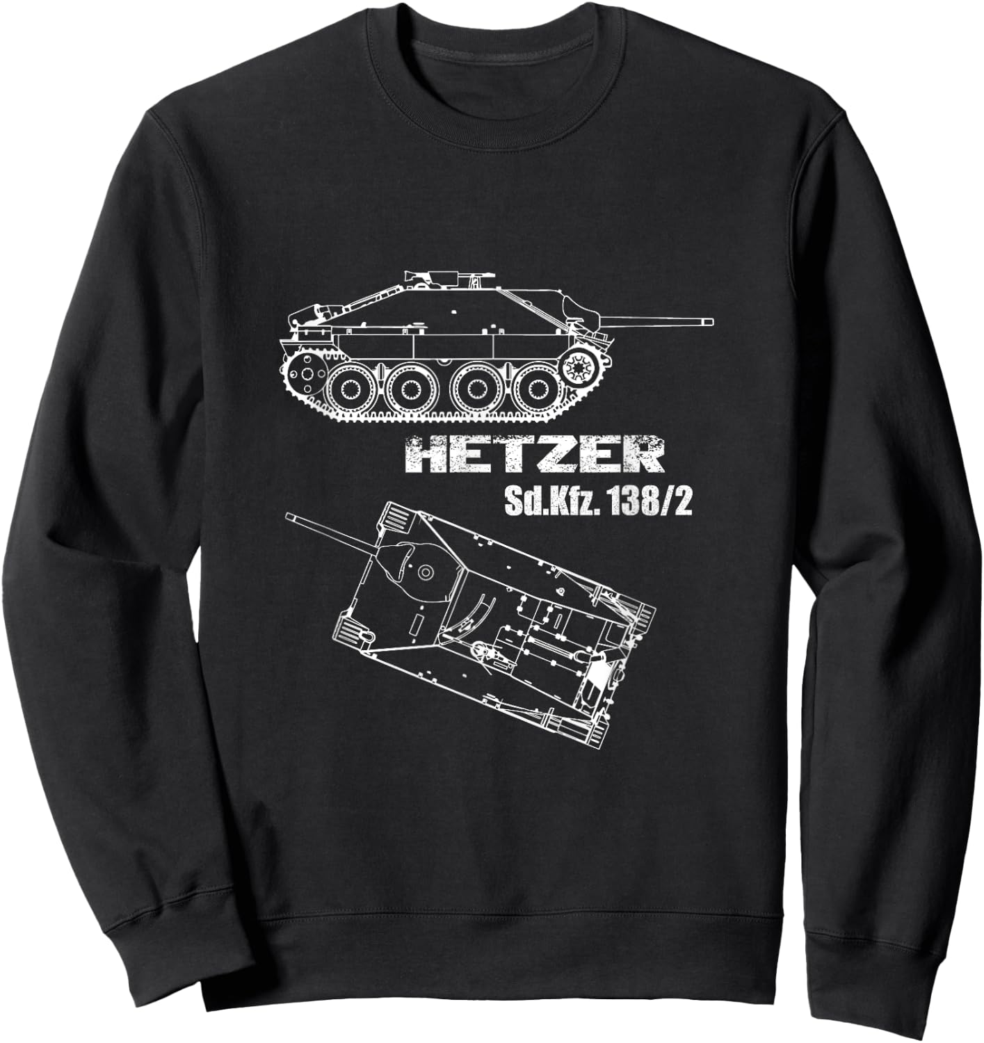 Tank destroyer Hetzer Sd.Kfz. 138/2 German Wehrmacht WW 2 Sweatshirt - Sweatshirt | Black