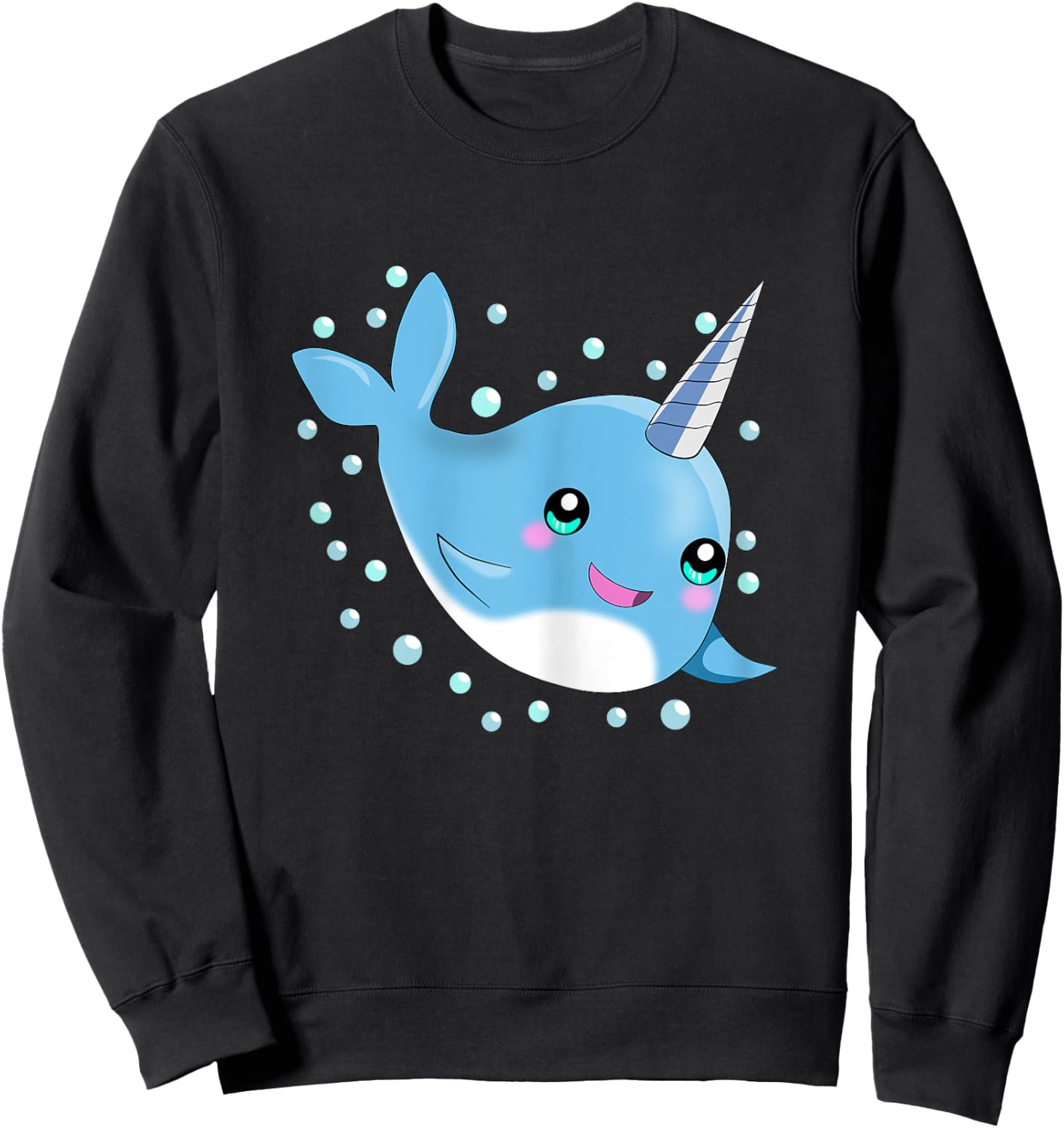 Sea Animal Lover Gift Kids Boys Girls Cute Baby Narwhal Sweatshirt - Sweatshirt | Black