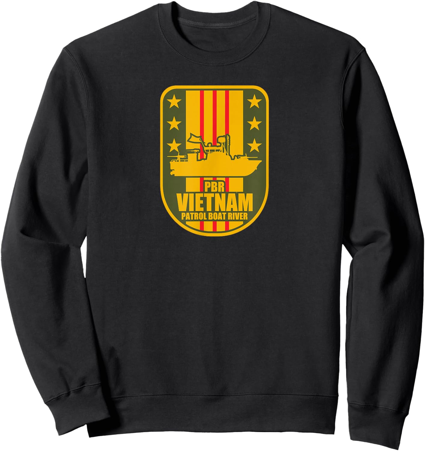 PBR Patrol Boat River Vietnam Patch Sweatshirt - Sweatshirt | Black