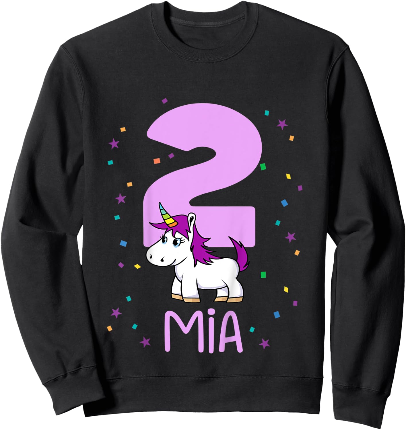 Kids I am 2 years and my name is Mia Sweatshirt - Sweatshirt | Black