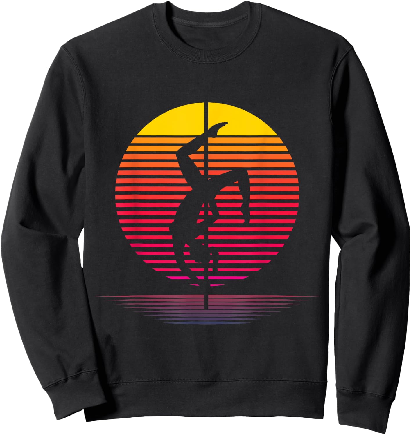 Proud Poledancing Gifts Retro Pole Dancing Silhouette - Women's Black Small Classic Fit Short Sleeve Sweatshirt - Sweatshirt | Black