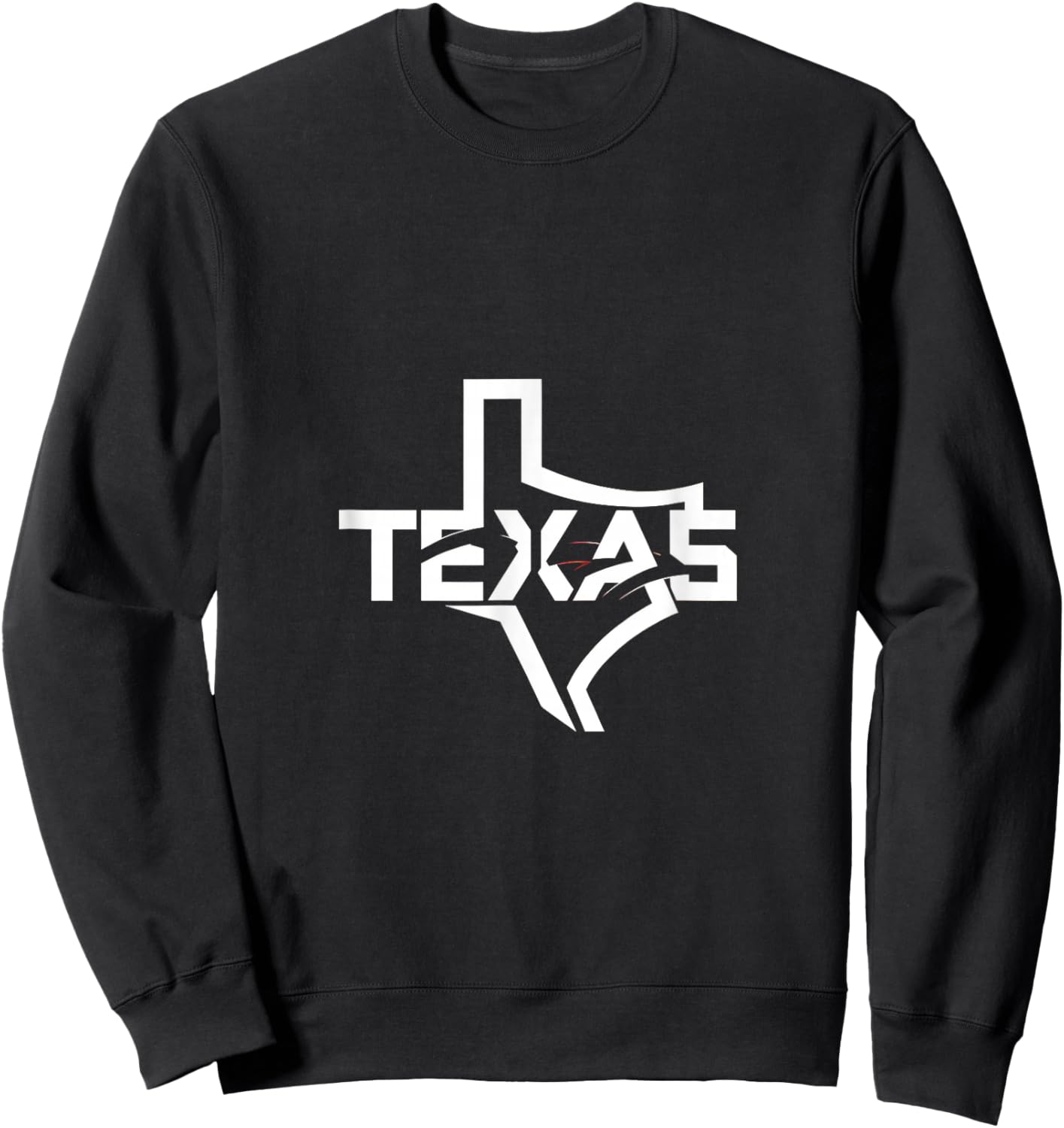 Map of Texas in a Stylized Font Sweatshirt - Sweatshirt | Black