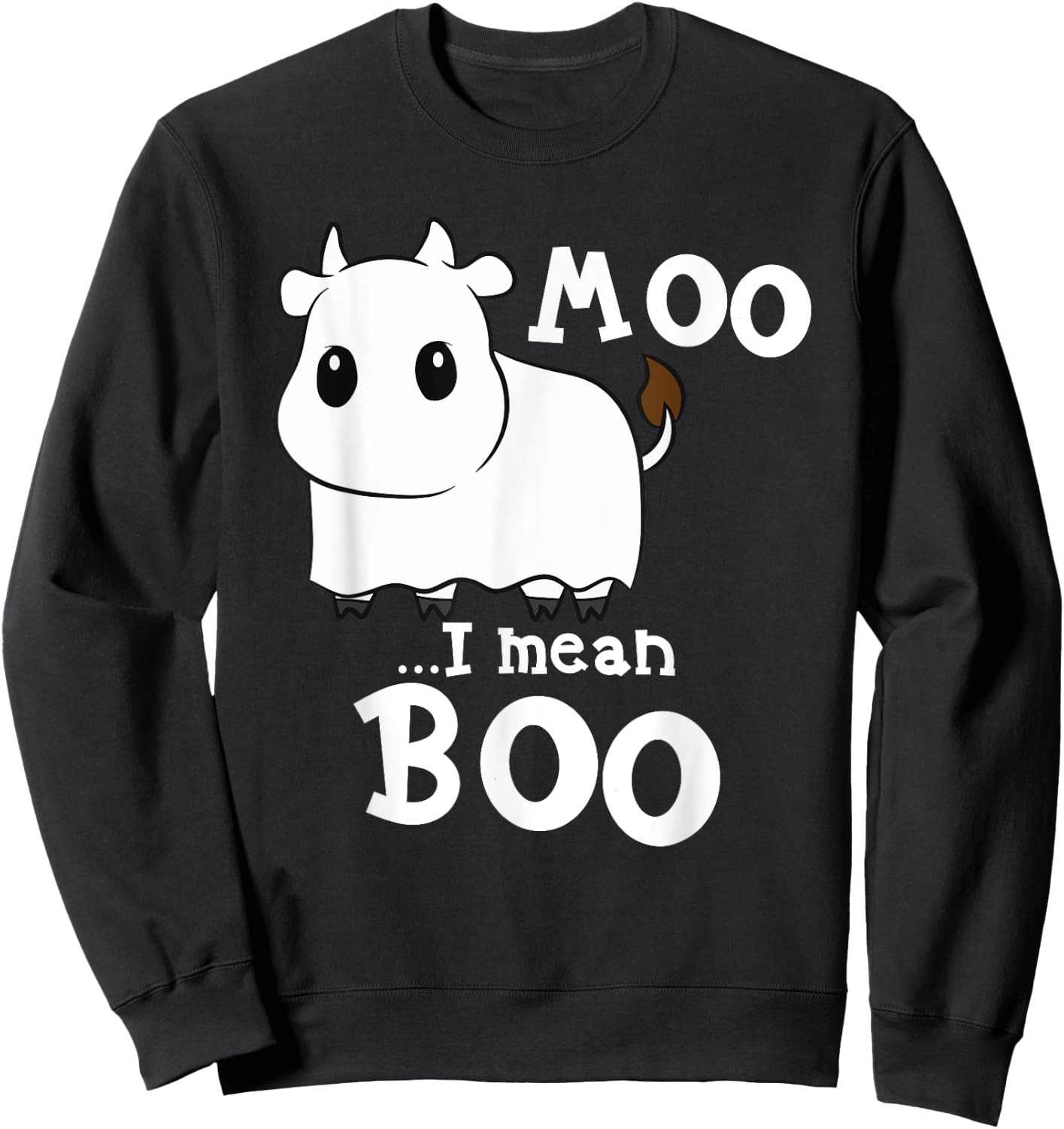 Funny Cow Halloween Costume Cows Boo Sweatshirt - Sweatshirt | Black