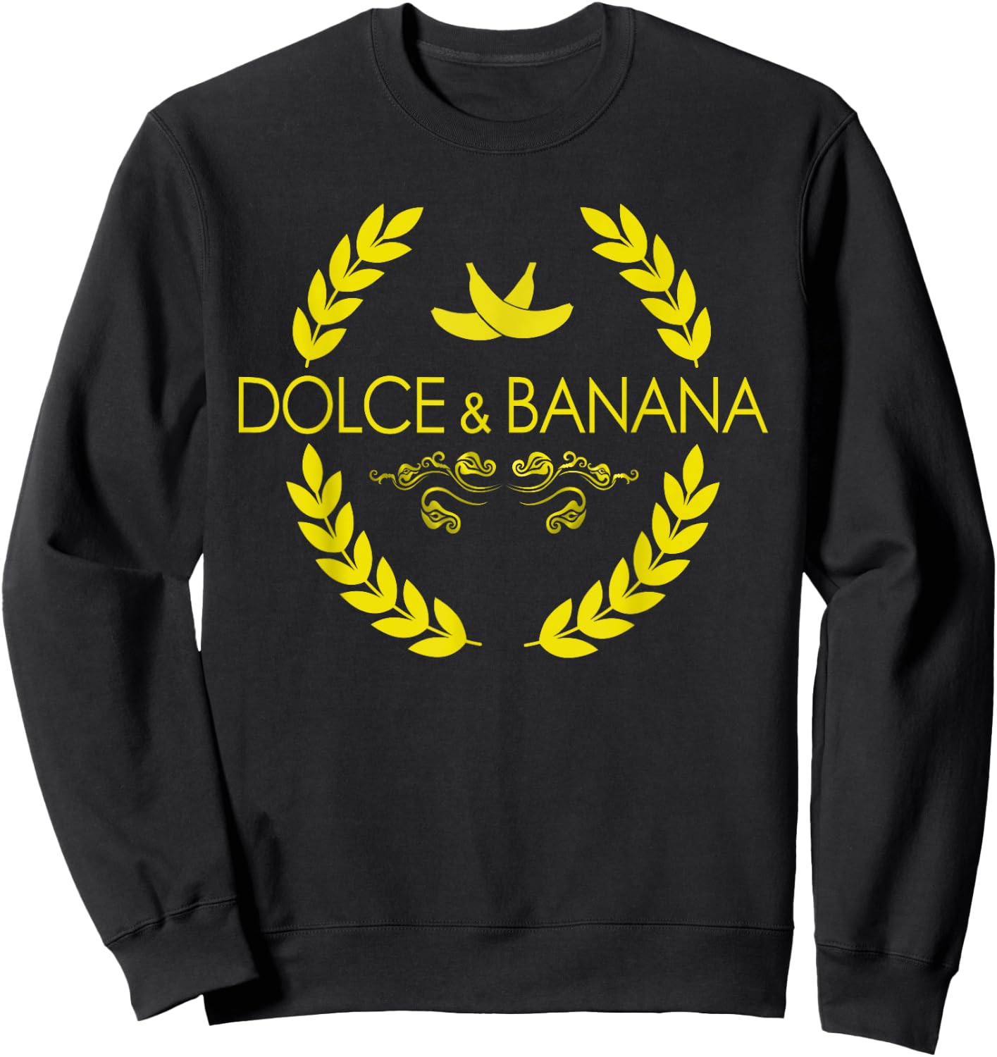 Dolce And Banana Funny Banana Fruit Design Sweatshirt - Sweatshirt | Black
