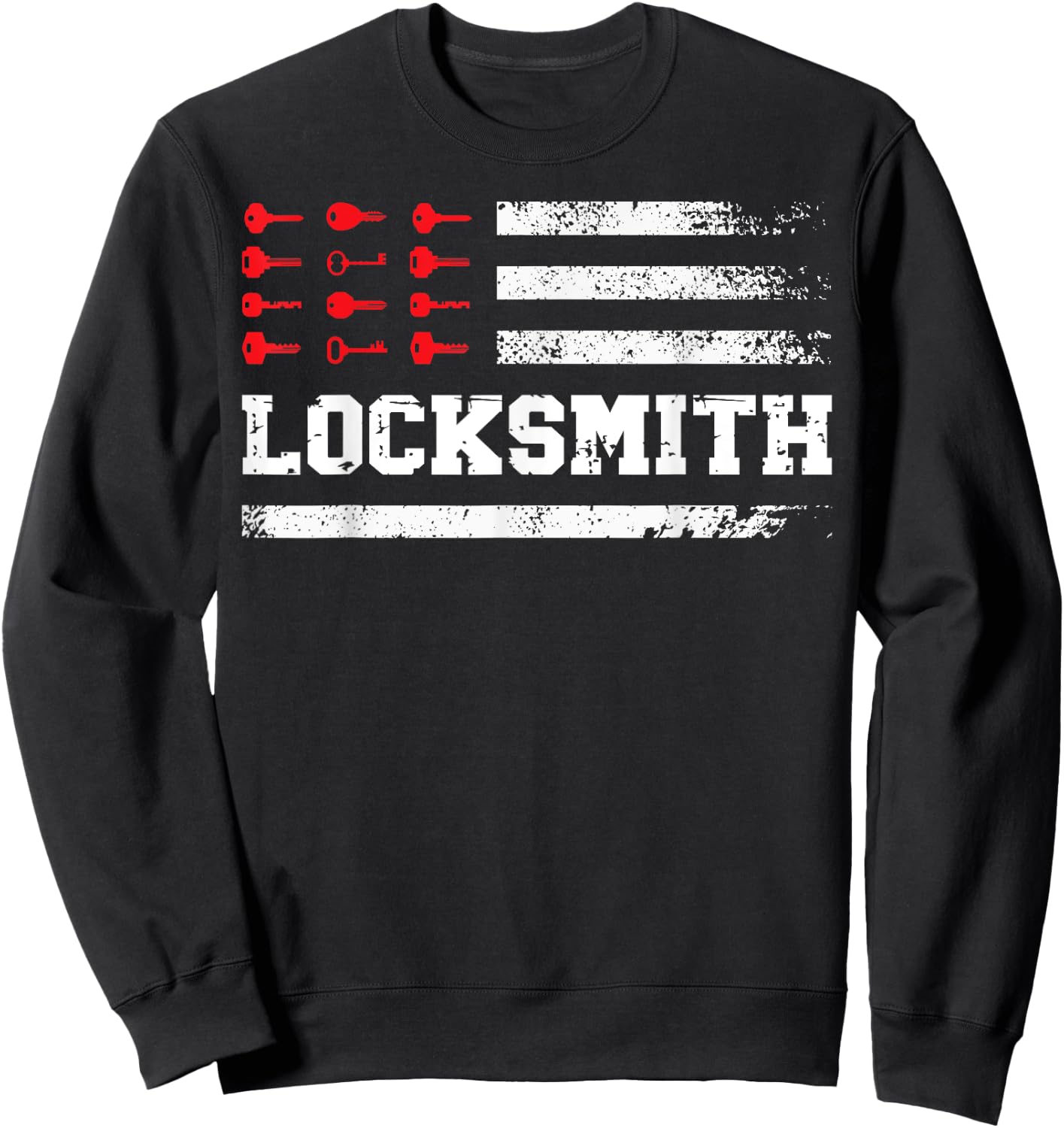 Locksmith US Flag Locksmithing Lock Picker Sweatshirt - Sweatshirt | Black