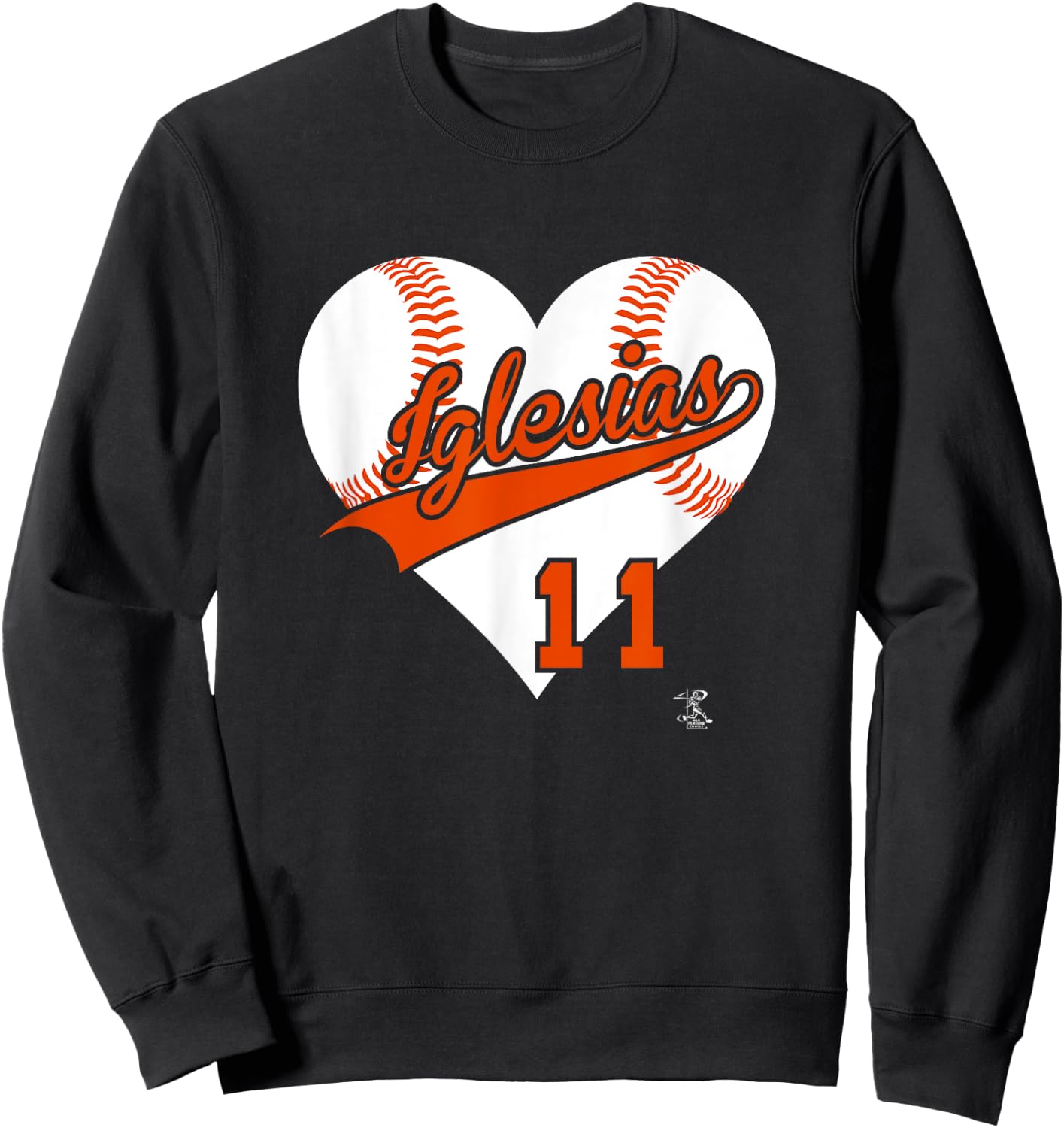 Jose Iglesias Baseball Heart Gameday Sweatshirt - Sweatshirt | Black