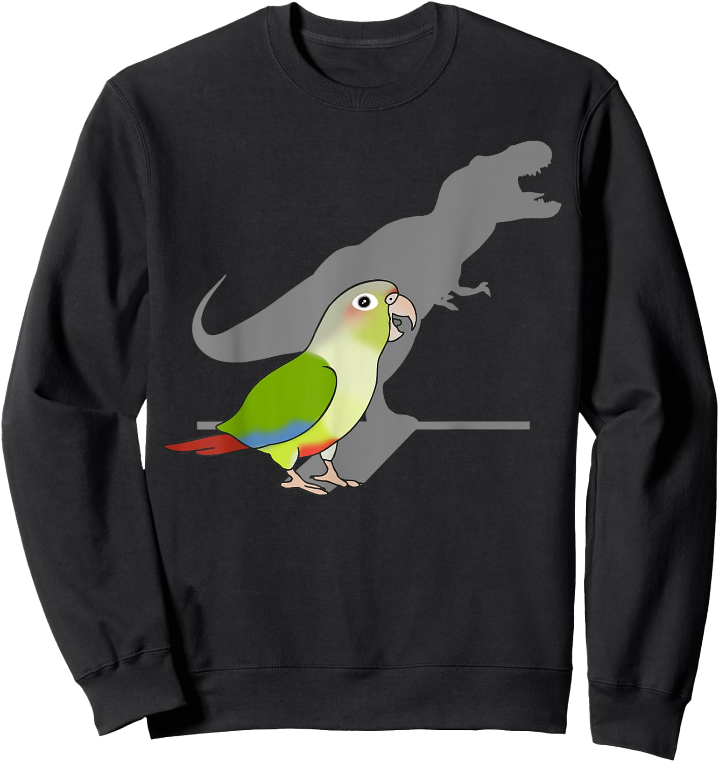 Funny T-rex Cinnamon Conure, Dinosaur Parrot, Birb memes Sweatshirt - Sweatshirt | Black