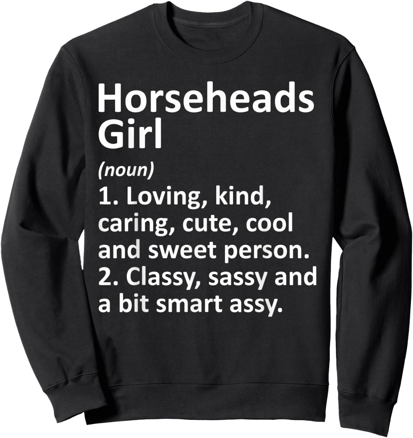 HORSEHEADS GIRL NY NEW YORK Funny City Home Roots Gift Sweatshirt - Sweatshirt | Black